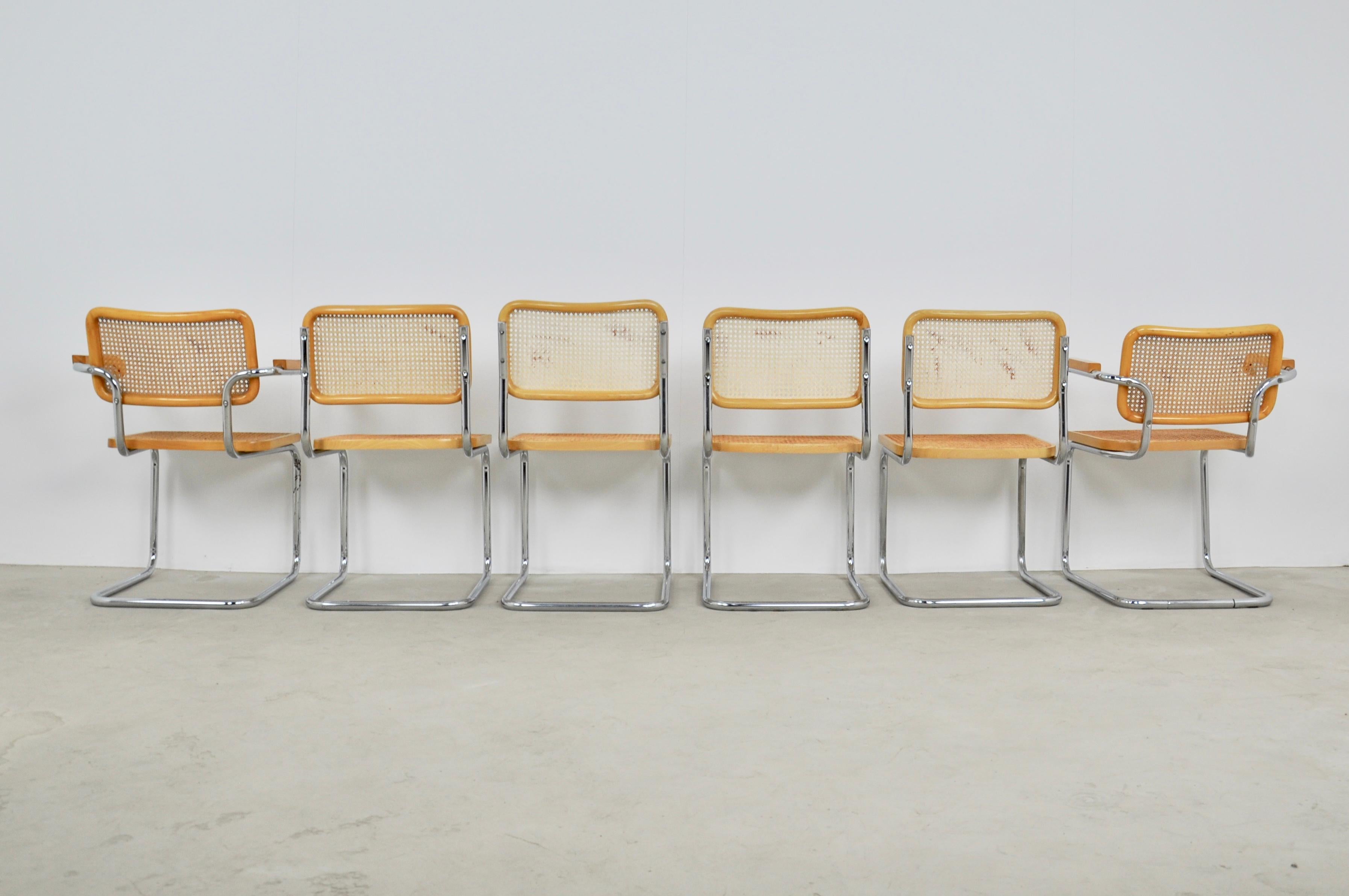 Metal Dinning Style Chairs B32 by Marcel Breuer, 1980s