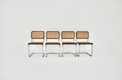 Black Dining Style Chairs B32 by Marcel Breuer Set 4