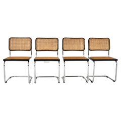 Black Dining Style Chairs B32 by Marcel Breuer Set 4