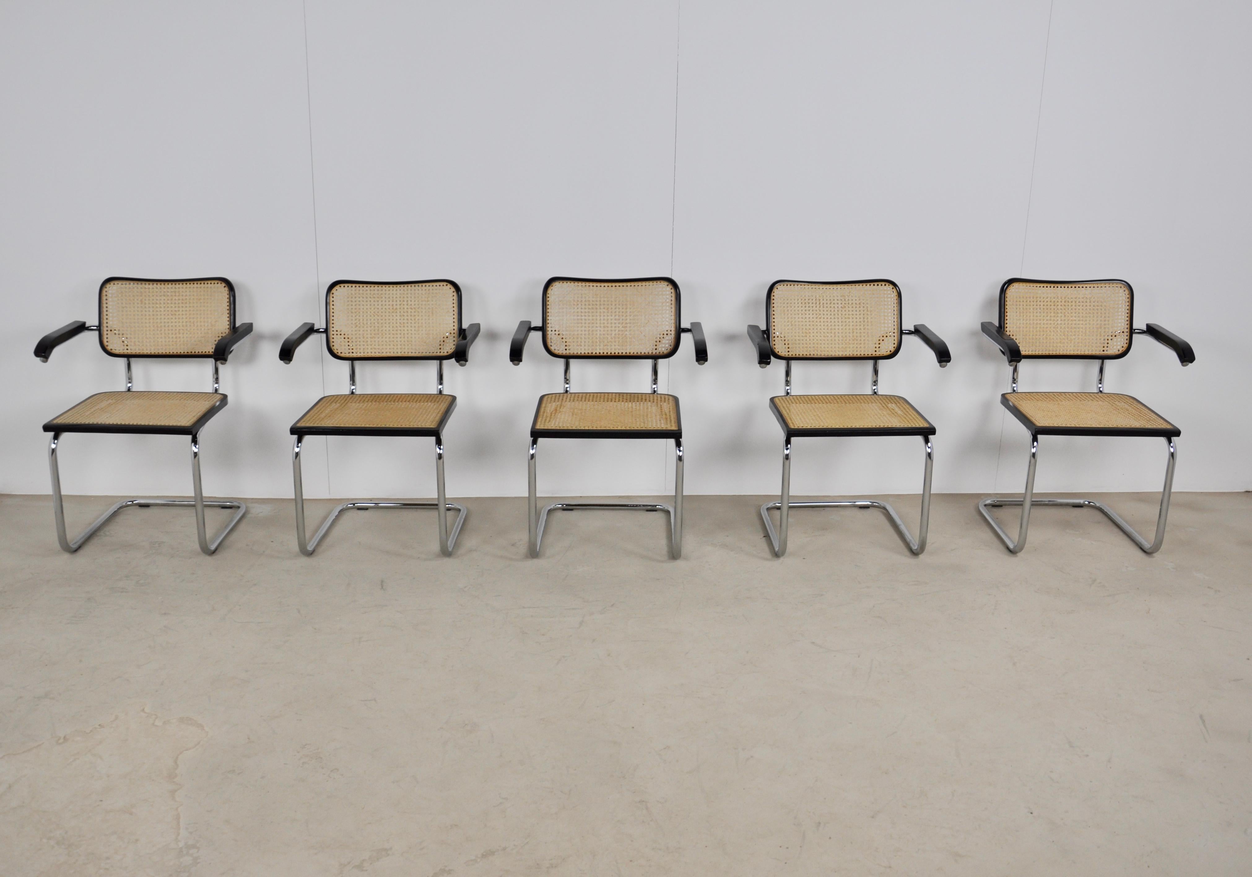 Italian Dinning Style Chairs B32 by Marcel Breuer Set of 5