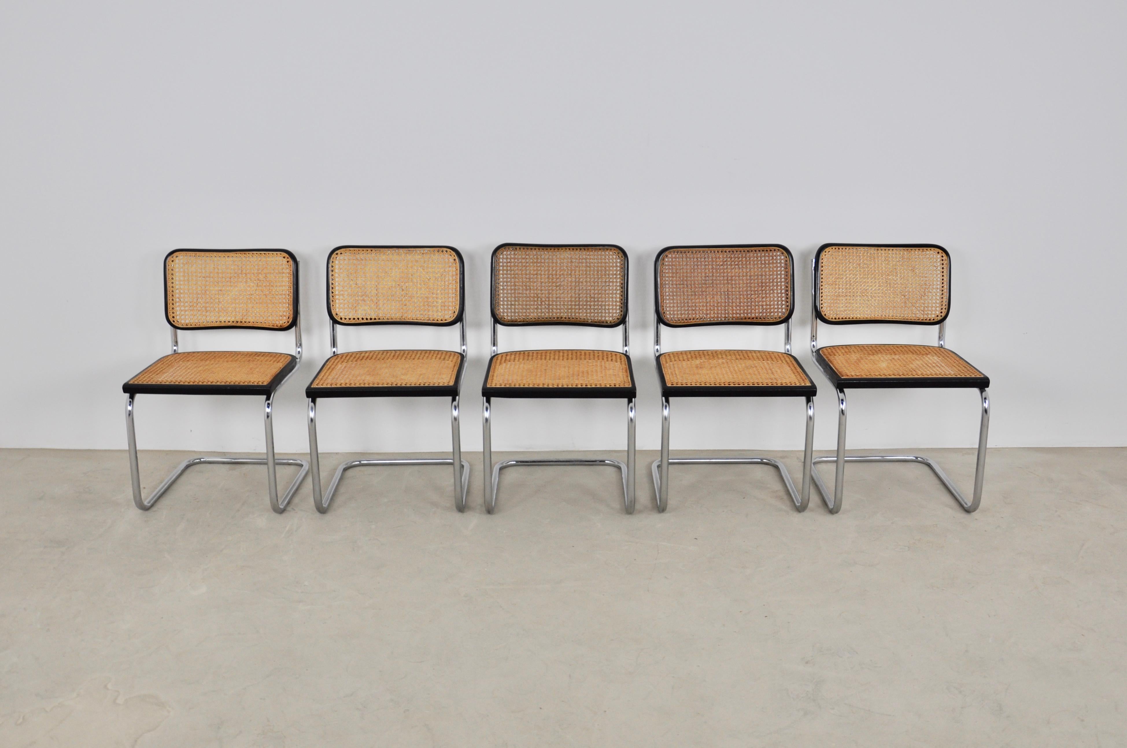 Italian Dinning Style Chairs B32 by Marcel Breuer Set 5