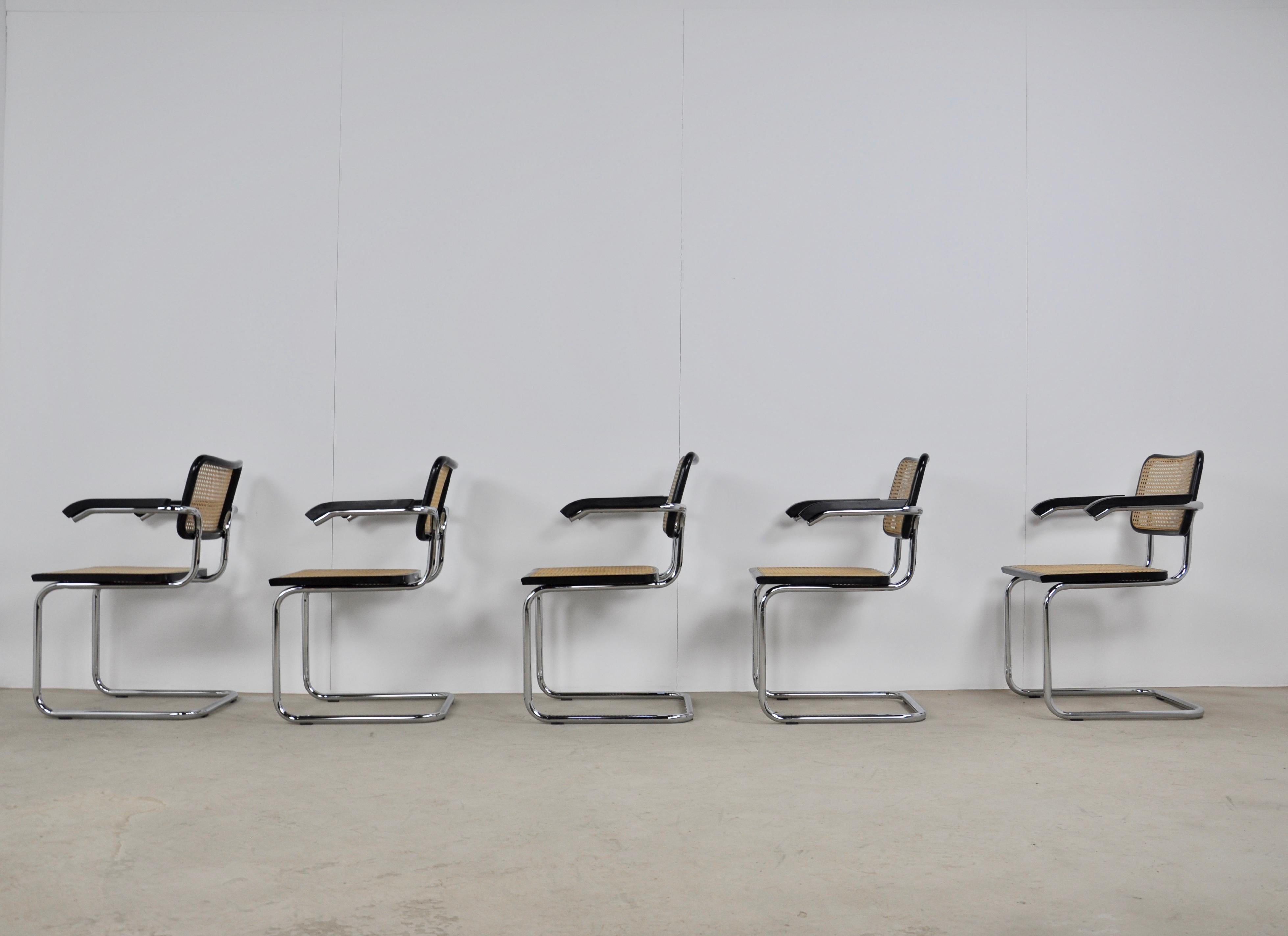 Dinning Style Chairs B32 by Marcel Breuer Set of 5 In Good Condition In Lasne, BE