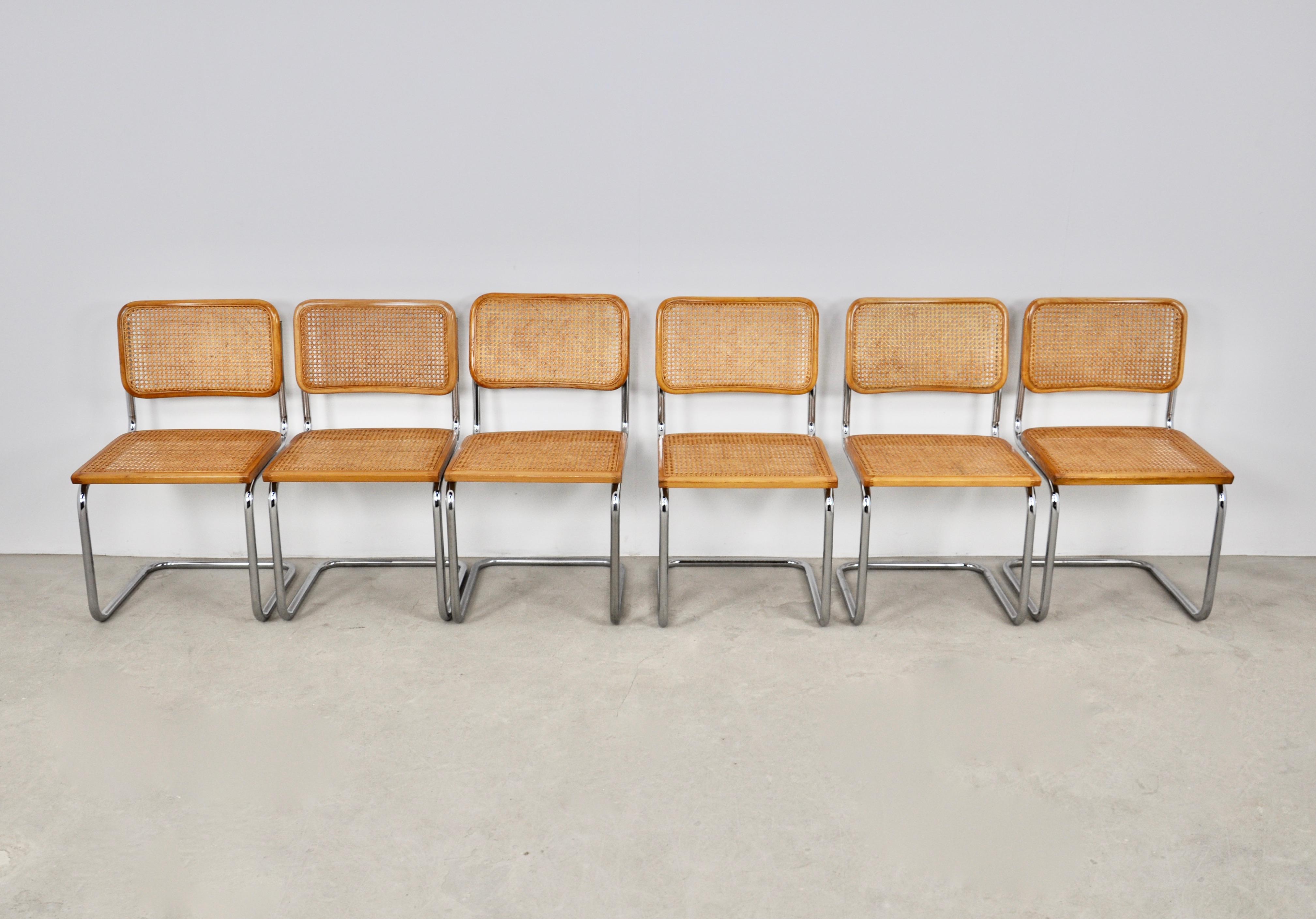 Mid-Century Modern Dinning Style Chairs B32 by Marcel Breuer Set 6