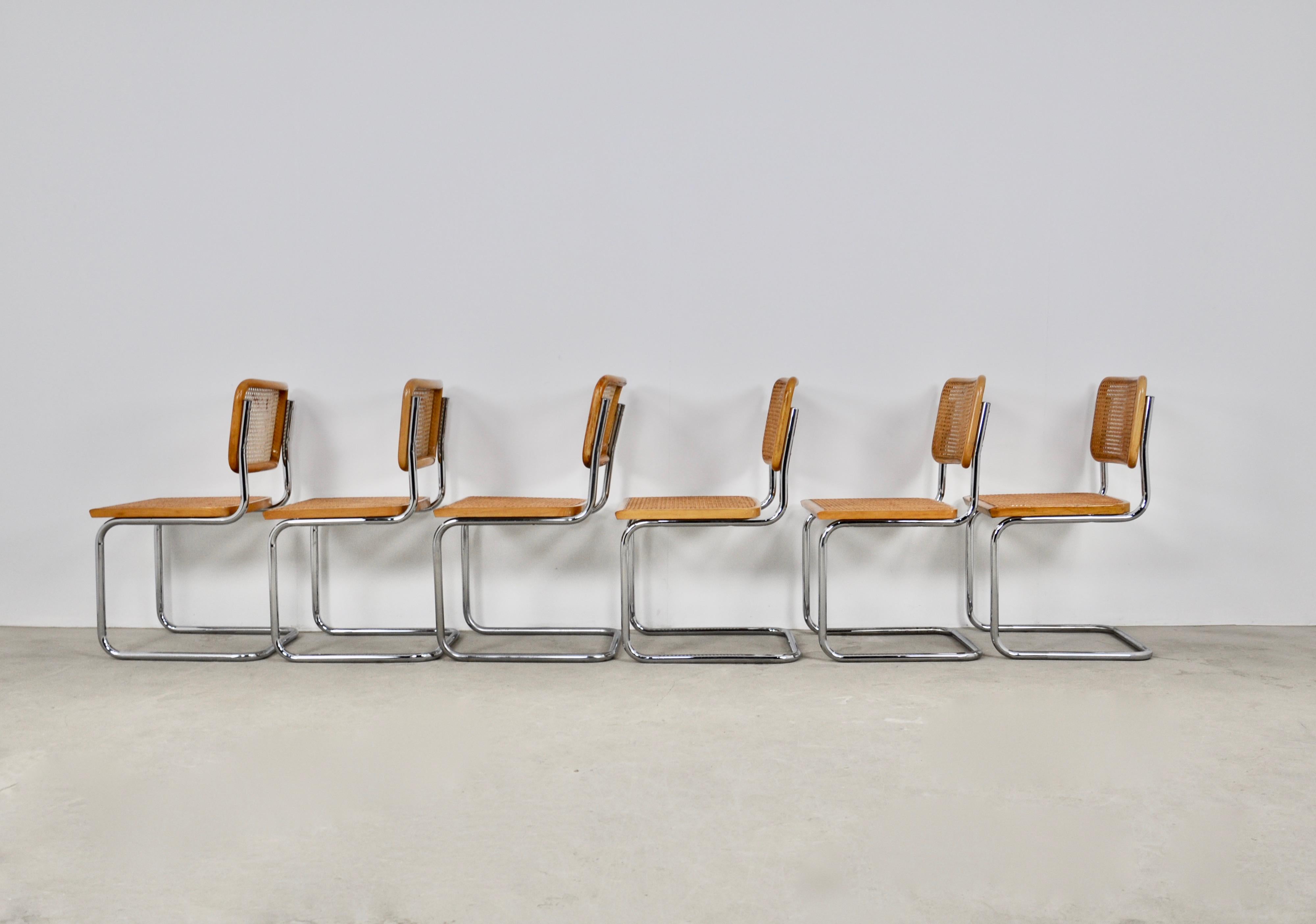 Late 20th Century Dinning Style Chairs B32 by Marcel Breuer Set 6