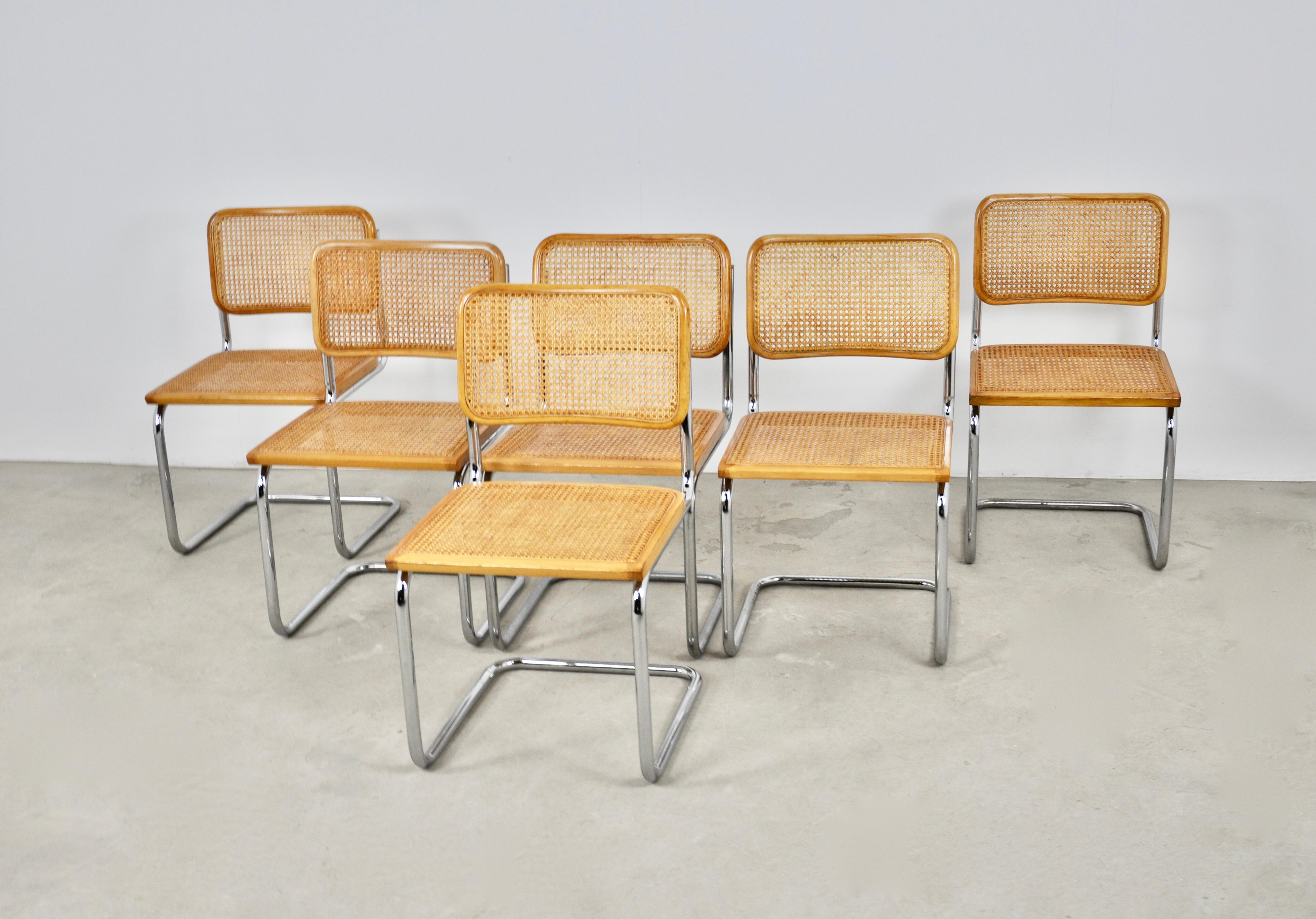 Metal Dinning Style Chairs B32 by Marcel Breuer Set 6