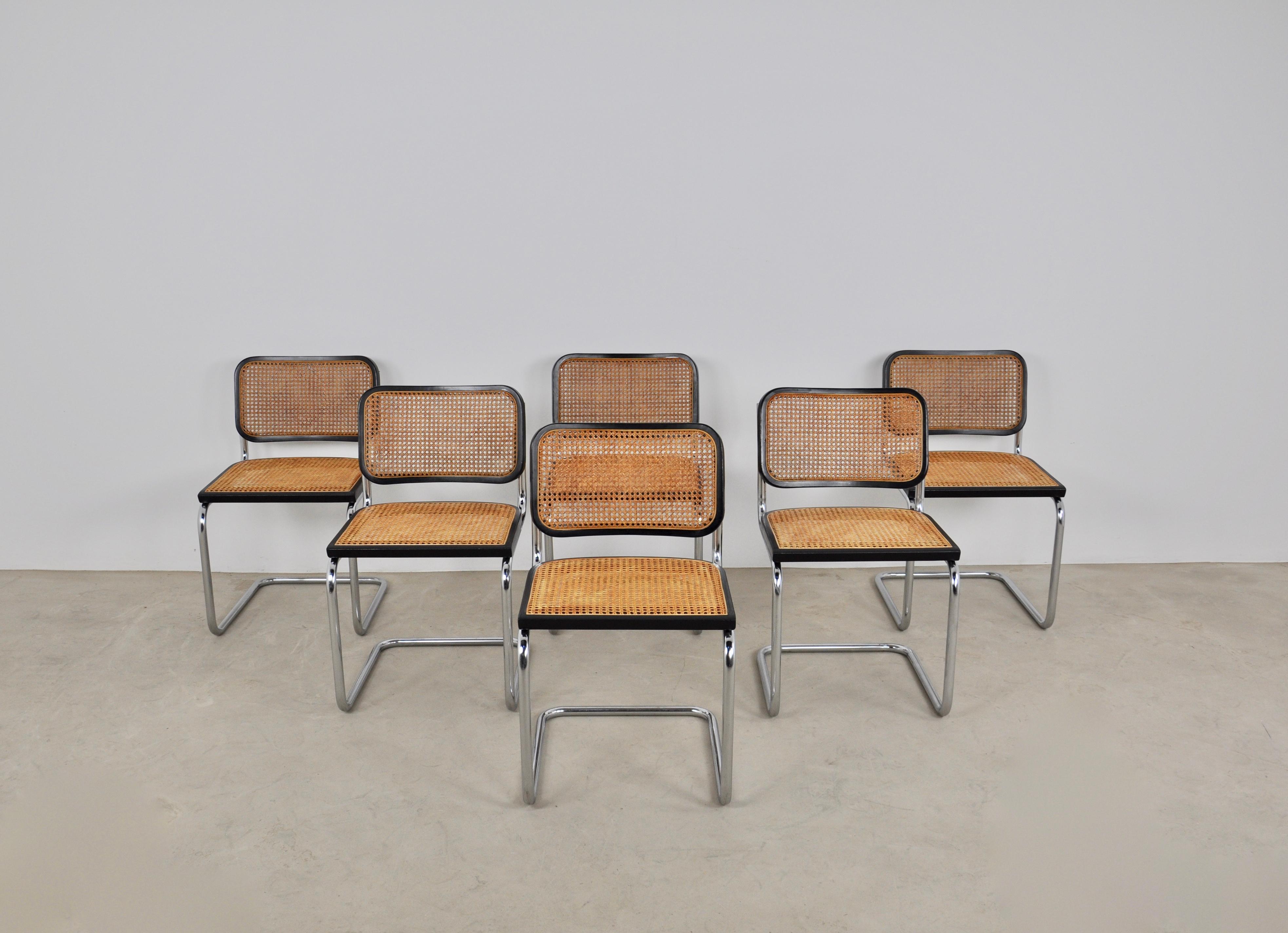 Dinning Style Chairs B32 by Marcel Breuer, Set of 6 3