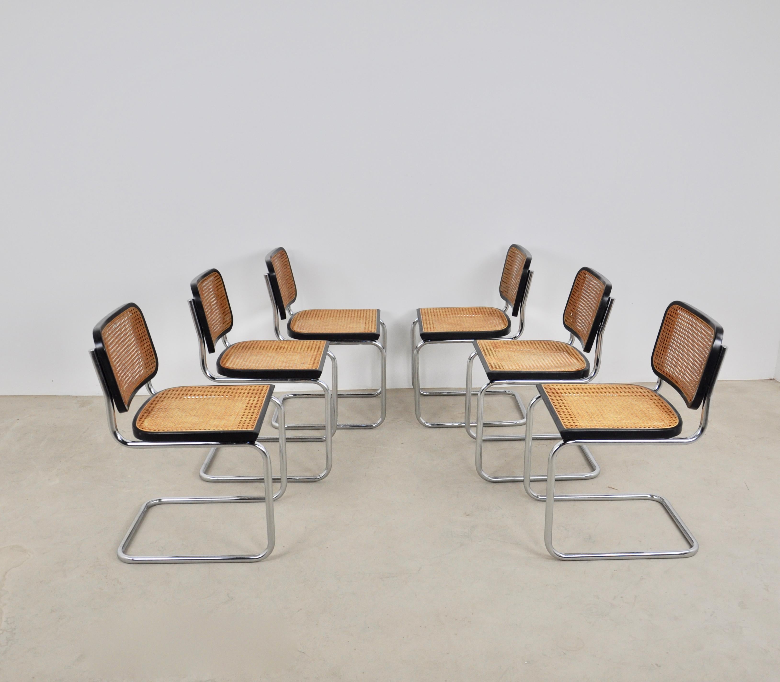 Mid-Century Modern Dinning Style Chairs B32 by Marcel Breuer, Set of 6