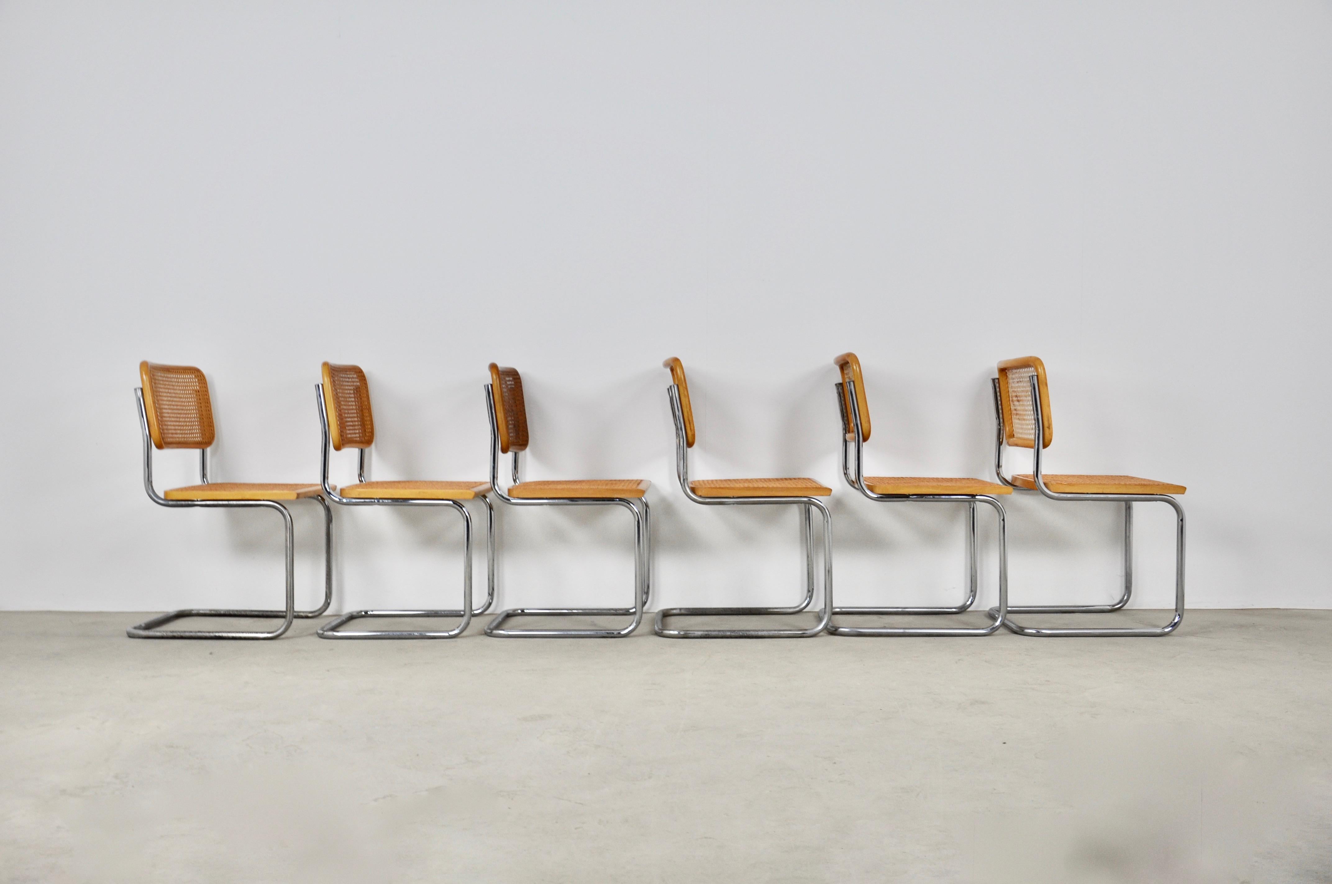 Italian Dinning Style Chairs B32 by Marcel Breuer Set of 6