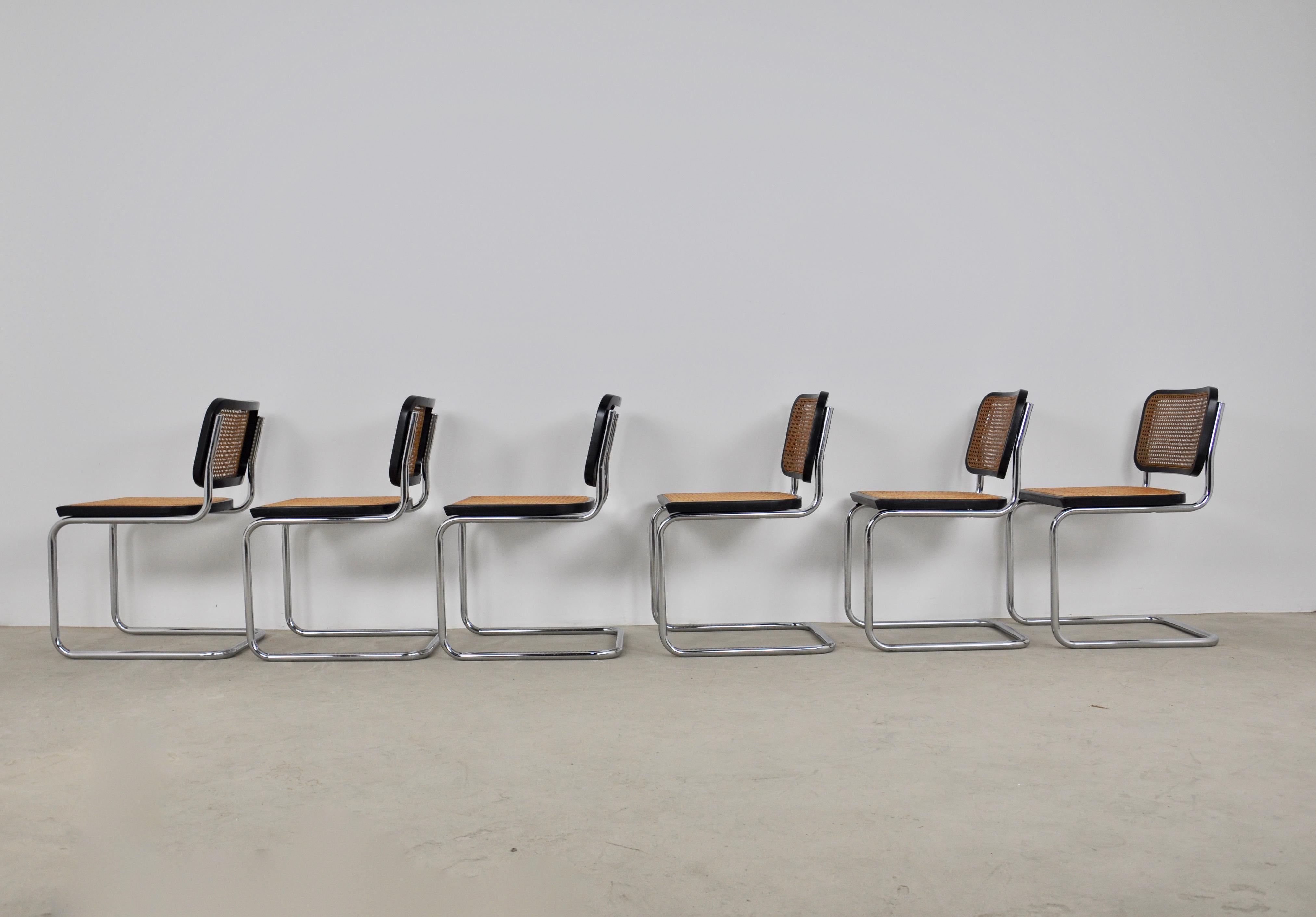 Dinning Style Chairs B32 by Marcel Breuer, Set of 6 In Good Condition In Lasne, BE