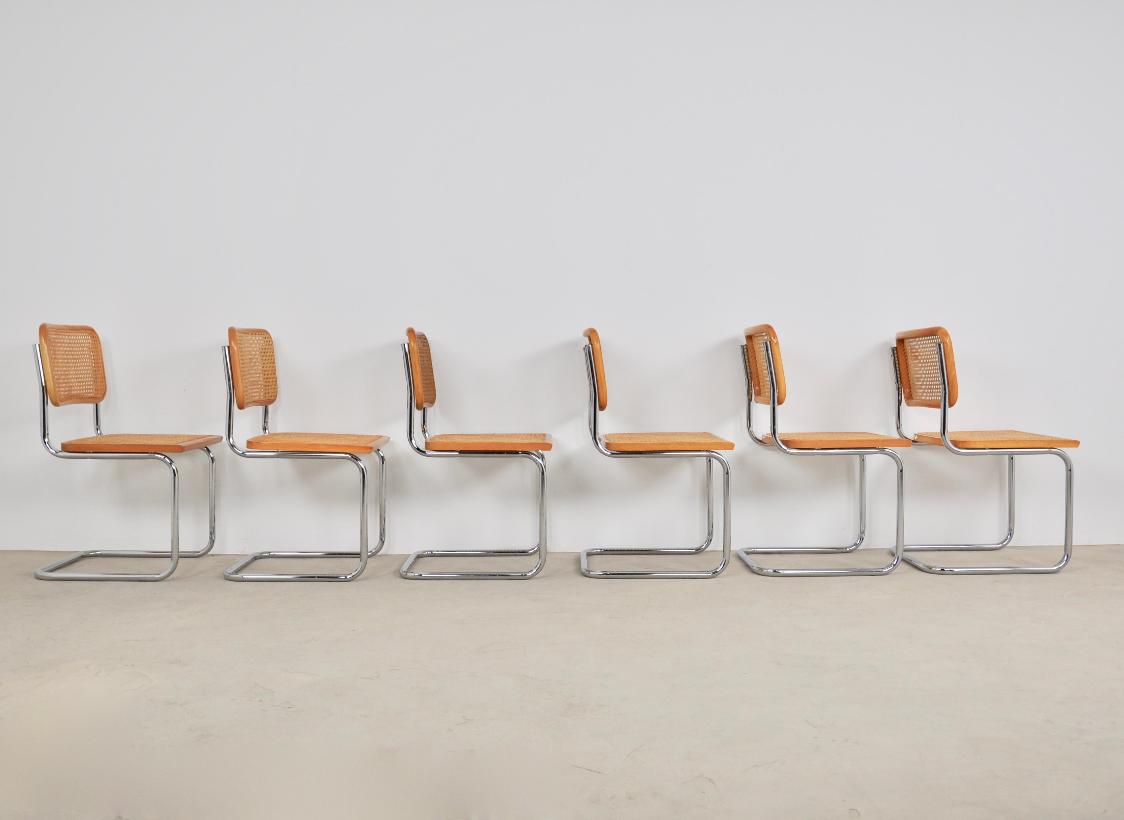 Late 20th Century Dinning Style Chairs B32 by Marcel Breuer Set of 6