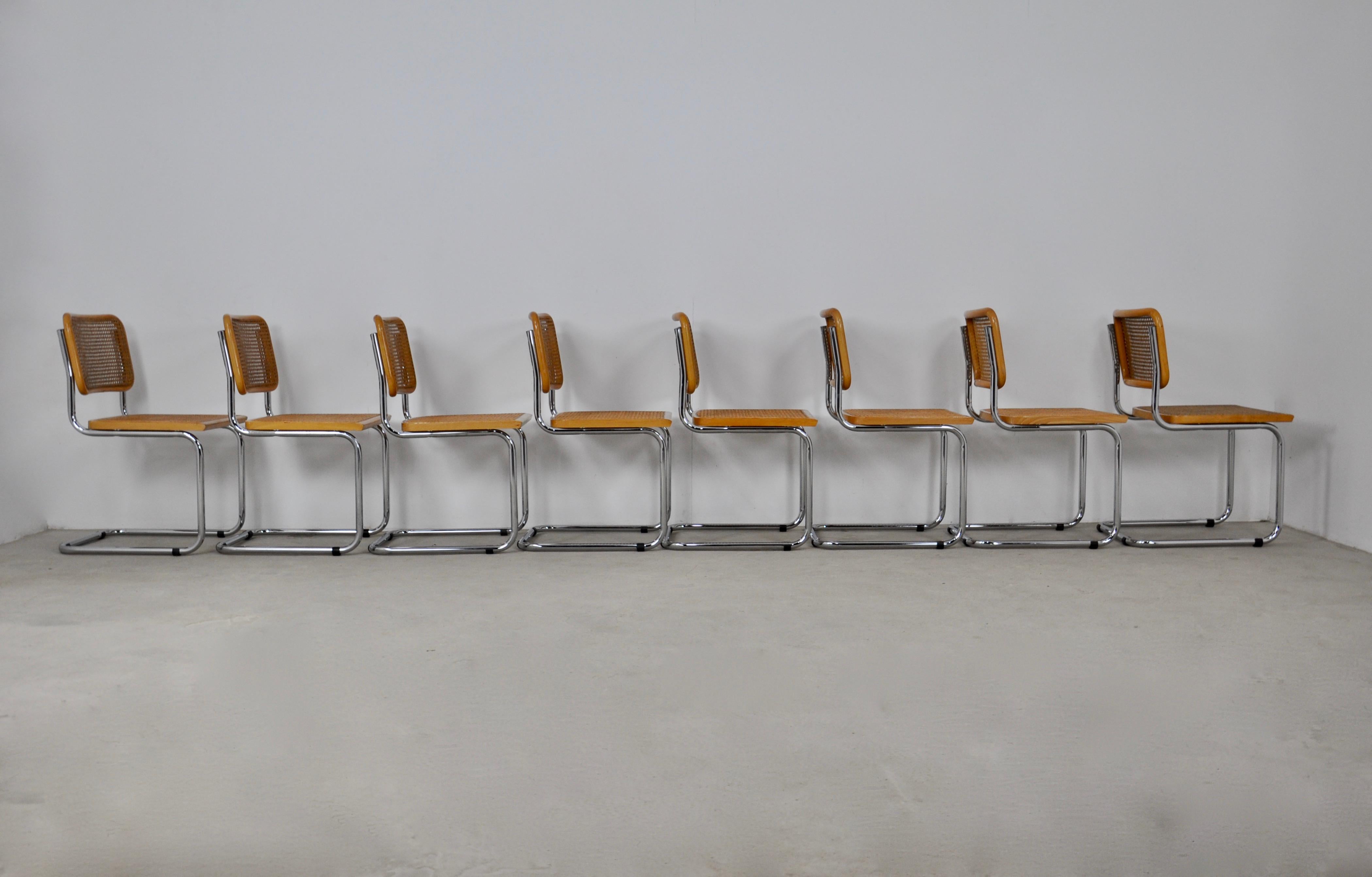 Late 20th Century Dinning Style Chairs B32 by Marcel Breuer Set of 8