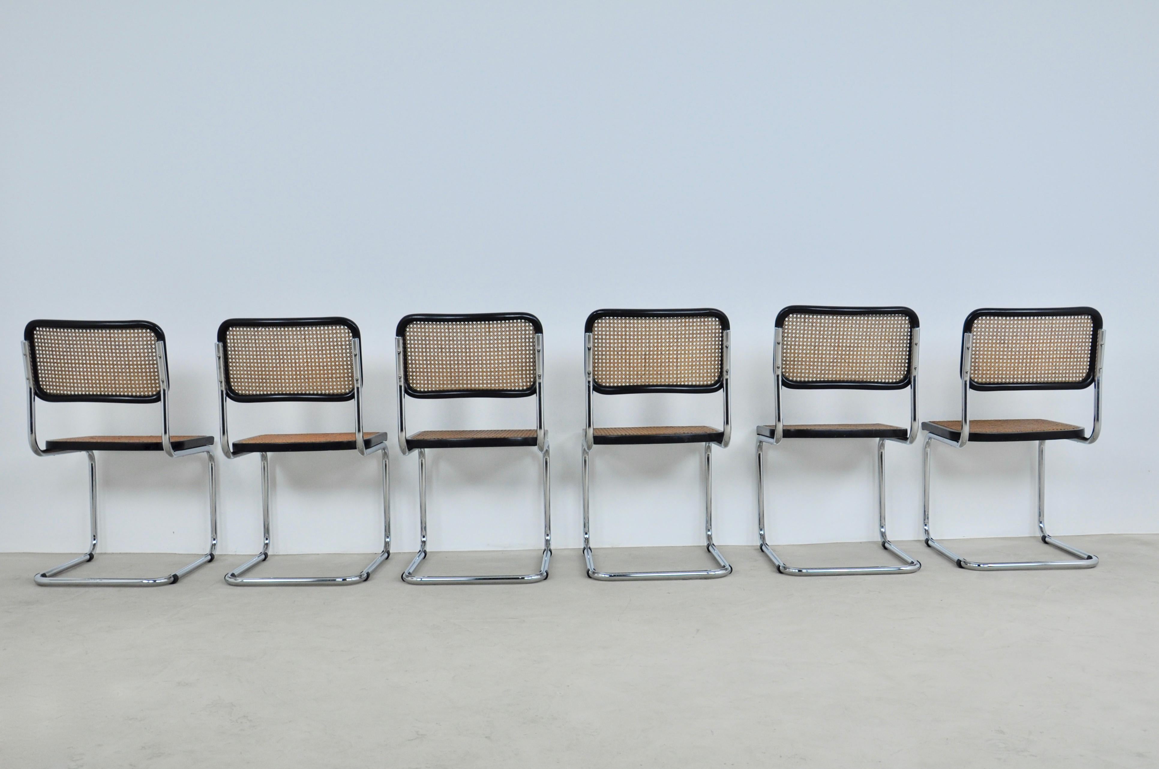 Metal Dinning Style Chairs B32 by Marcel Breuer, Set of 6