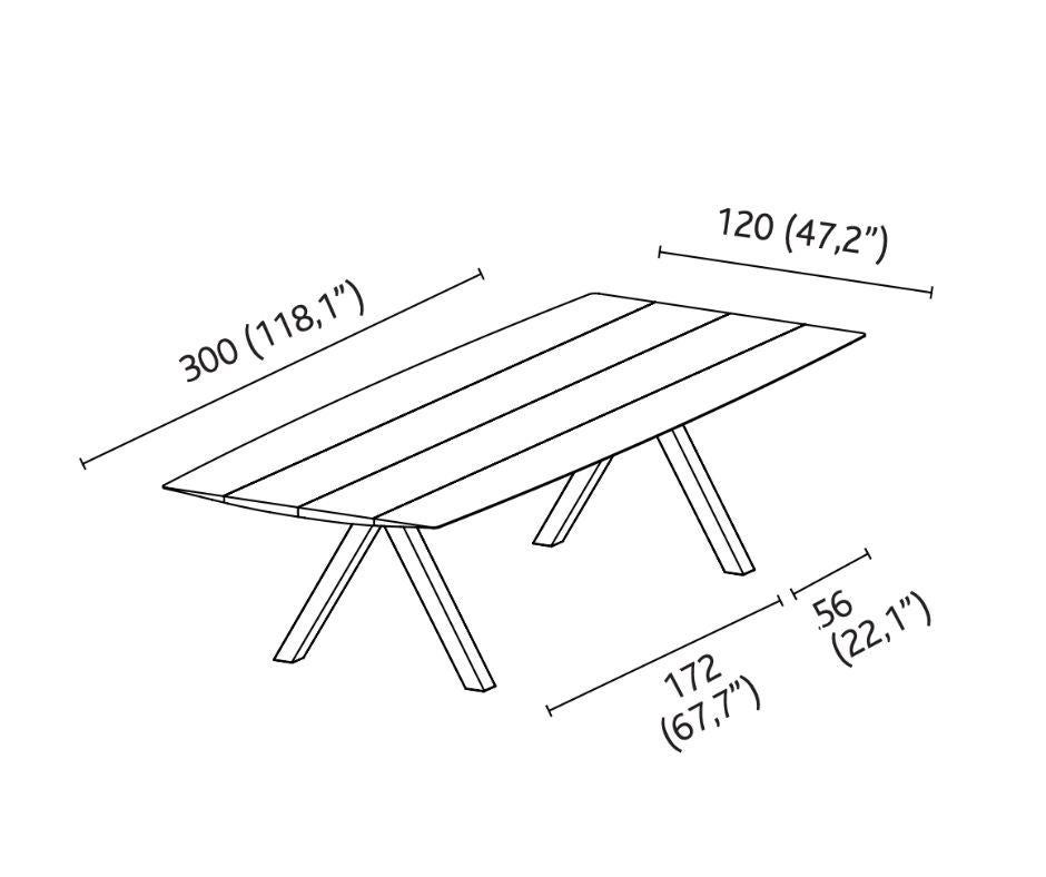 Indoor/outdoor aluminum contemporary dining table / office desk, wooden legs  For Sale 4