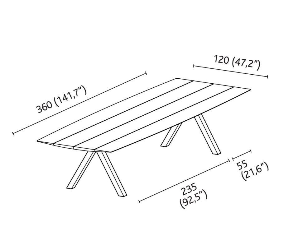 Esstisch / Tisch, Modell „Table B“ von Konstantin Grcic, Holzbeine mit Aluminiumplatte im Angebot 4