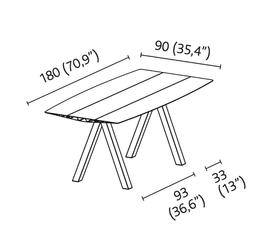 Zeitgenössischer Esstisch Modell „Table B“ aus Aluminium mit silberner Platte und Holzbeinen im Zustand „Neu“ im Angebot in Barcelona, ES