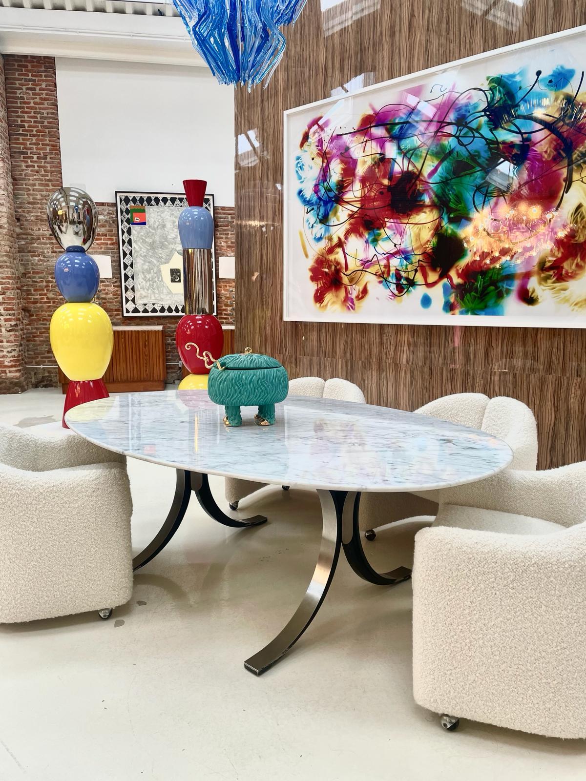 Table italienne de salle à manger Mod T102 pour Tecno Marble conçue par Osvaldo Borsani en vente 1