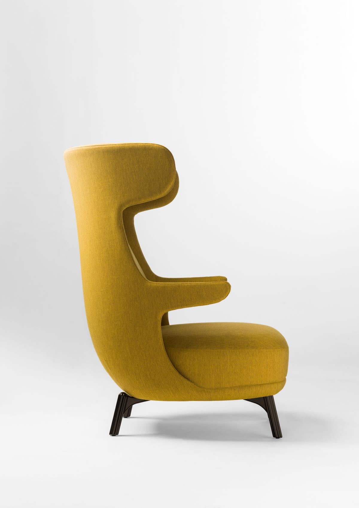 Spanish Mustard Dino armchair upholstered in fabric by Jaime Hayon