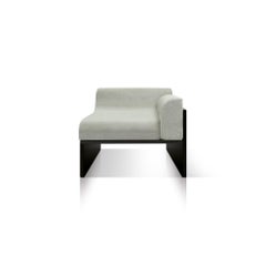 Dino Lounge Armchair in Mint Velvet Upholstery, High-Gloss Body