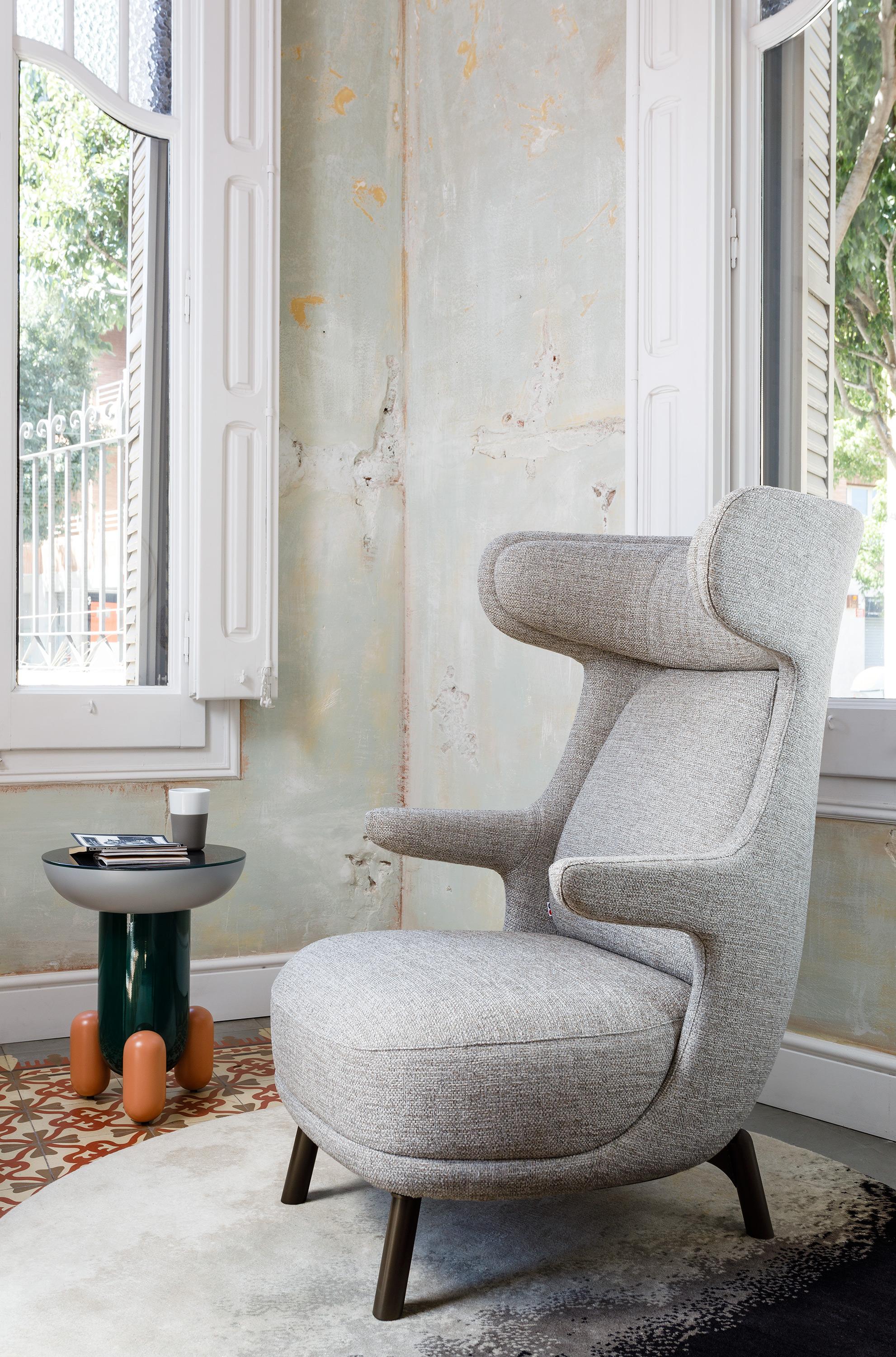 A new armchair by Jaime Hayon which will convert into a classic. As comfortable as possible within certain dimensions that adapt well to the body and space it’s in, for both home and contract. It has sculptural forms and a lovely profile, similar to