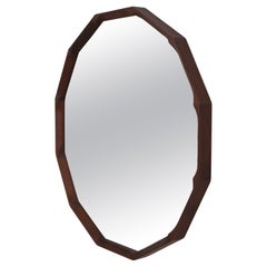 Dino Cavalli for Tredici Italian Midcentury Solid Wood Wall Mirror 1960s