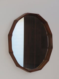 Miroir en bois massif italien Dino Cavalli pour Tredici 1960