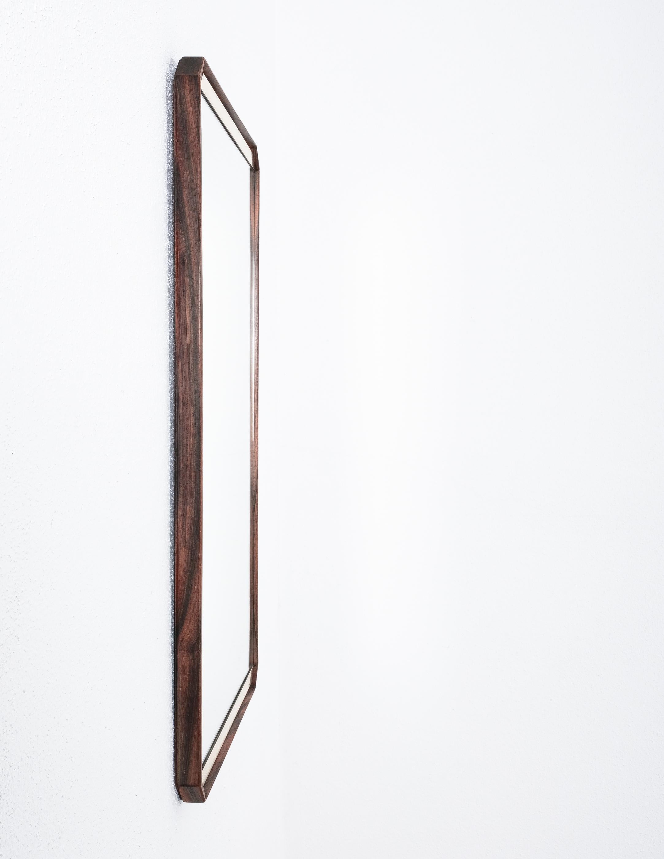 Dino Cavalli Walnut Brass Mirrors (2) , Mid-Century Modern, Italy In Good Condition For Sale In Vienna, AT