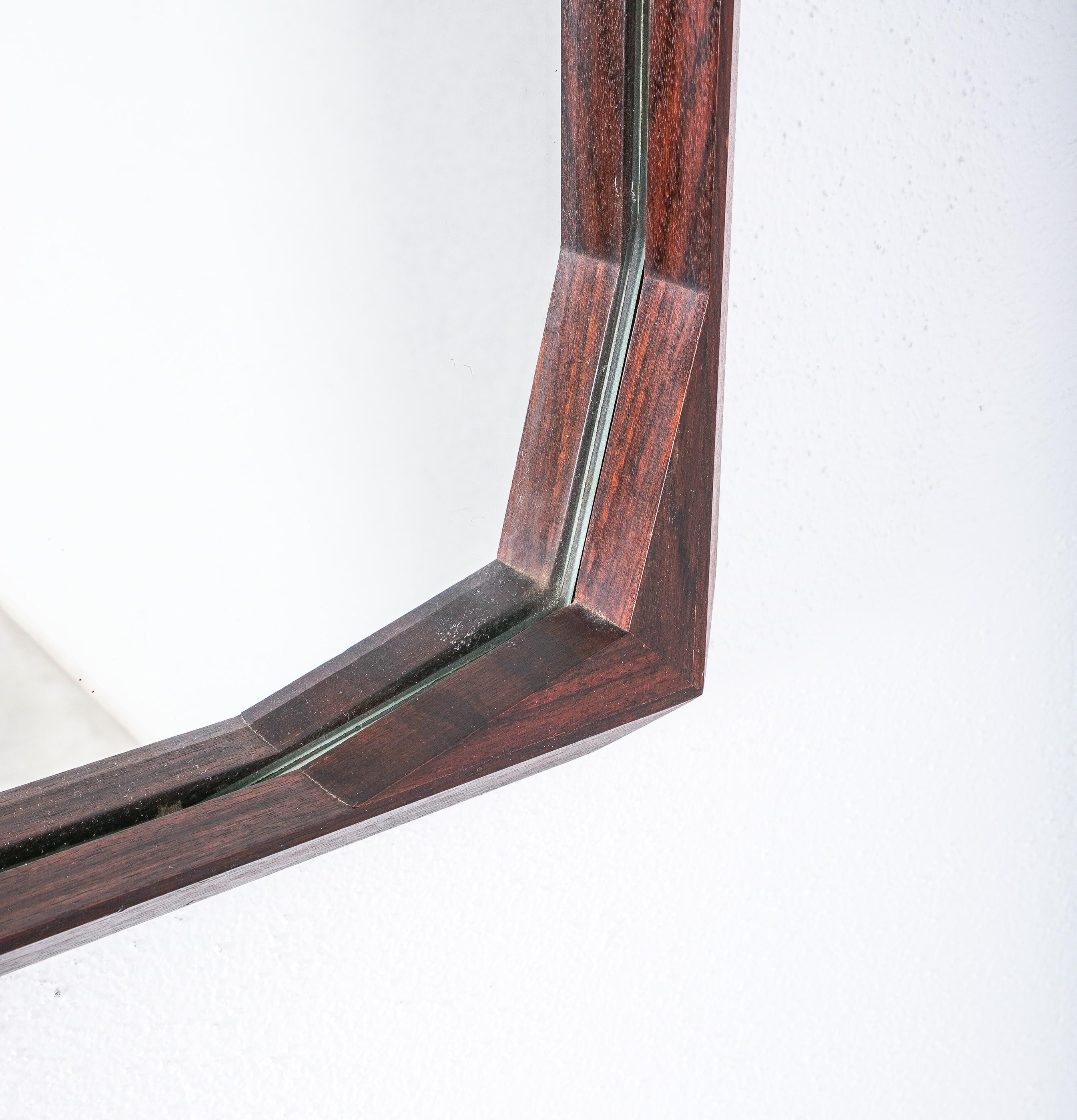 Dino Cavalli Walnut Mirror, Mid-Century Modern, Italy For Sale 1