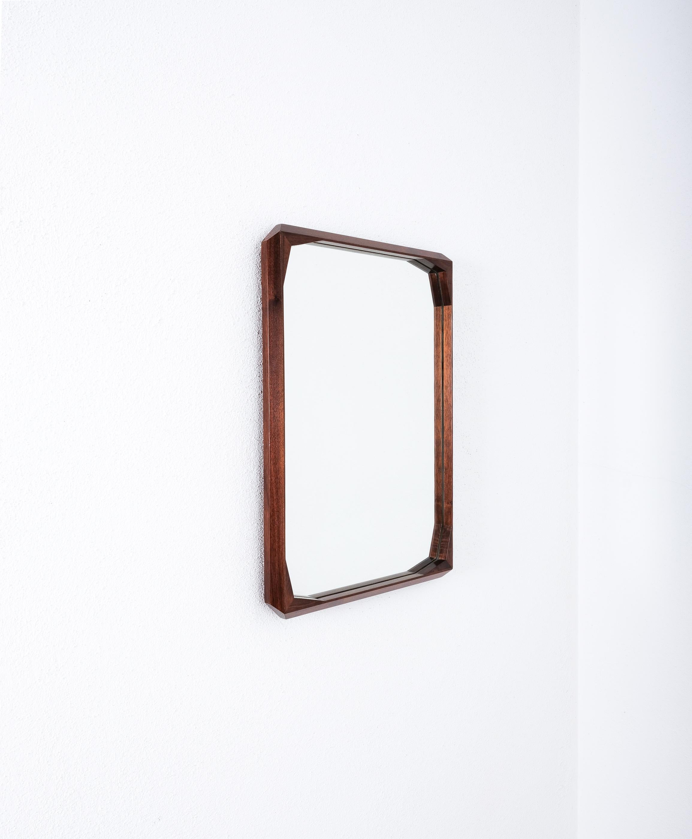 Dino Cavalli Walnut Mirror, Mid-Century Modern, Italy For Sale 4