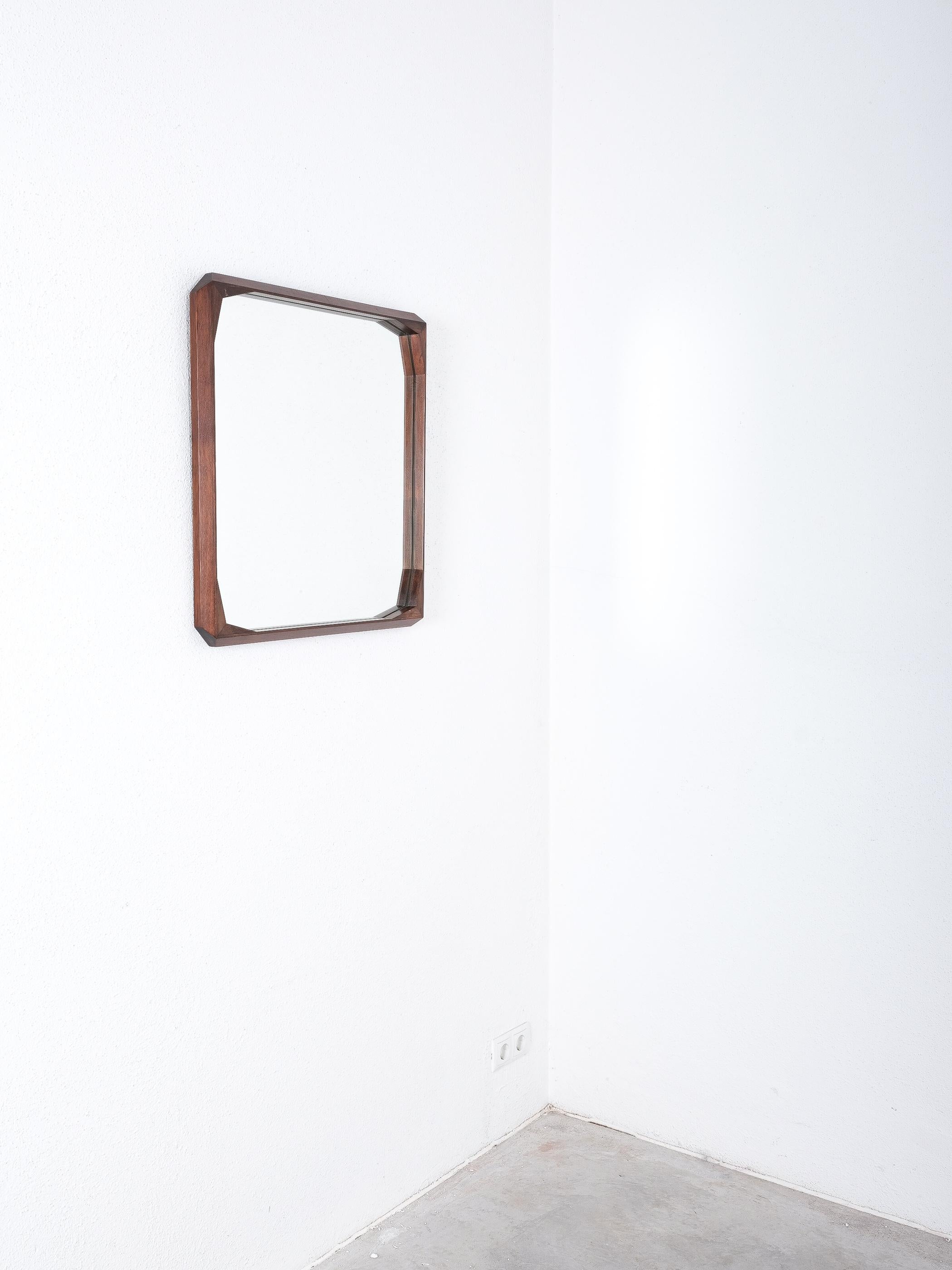 Mid-Century Modern Dino Cavalli Walnut Mirror, Midcentury, Italy For Sale