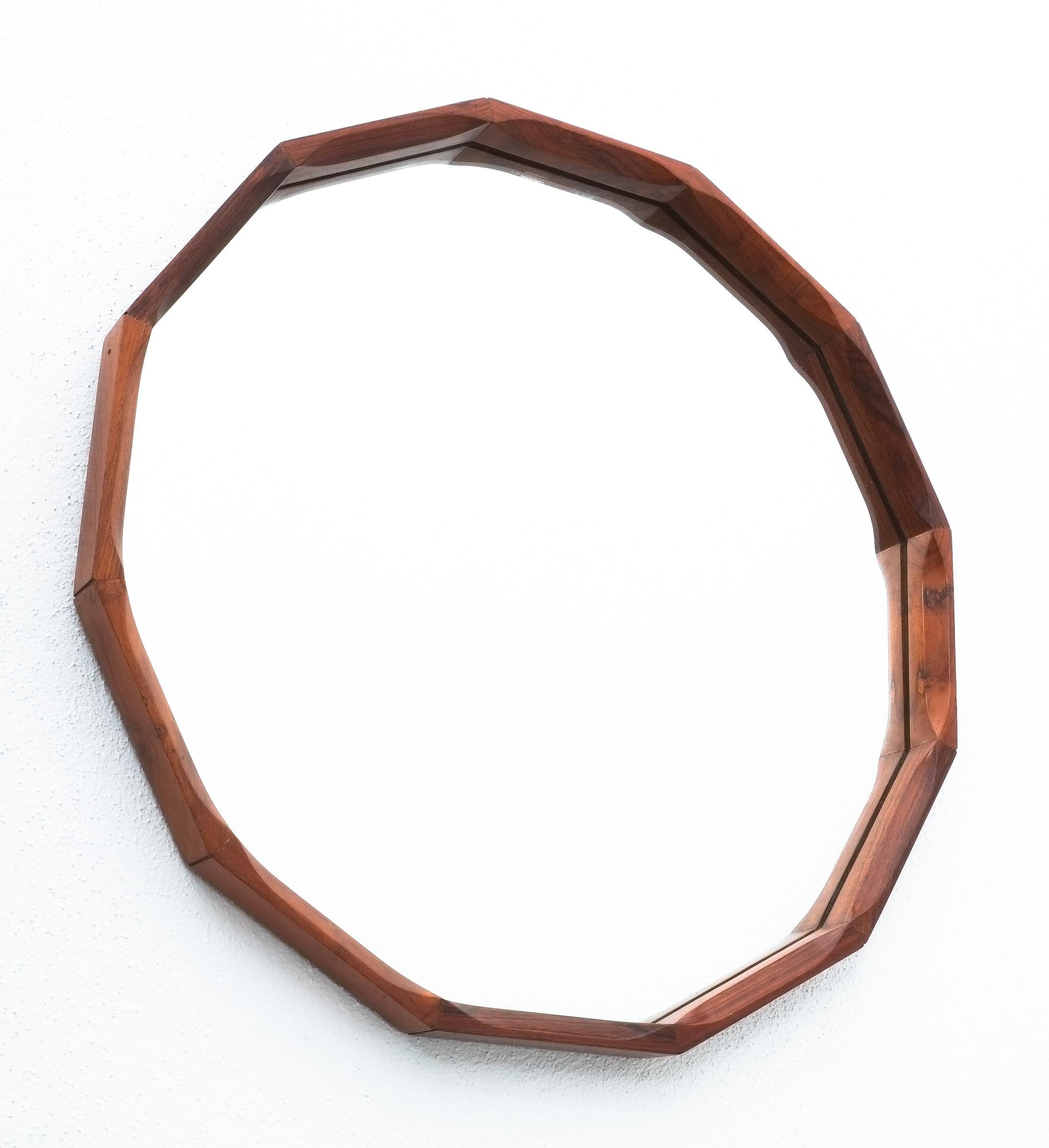 Mid-20th Century Dino Cavalli Walnut Mirror, Midcentury, Italy