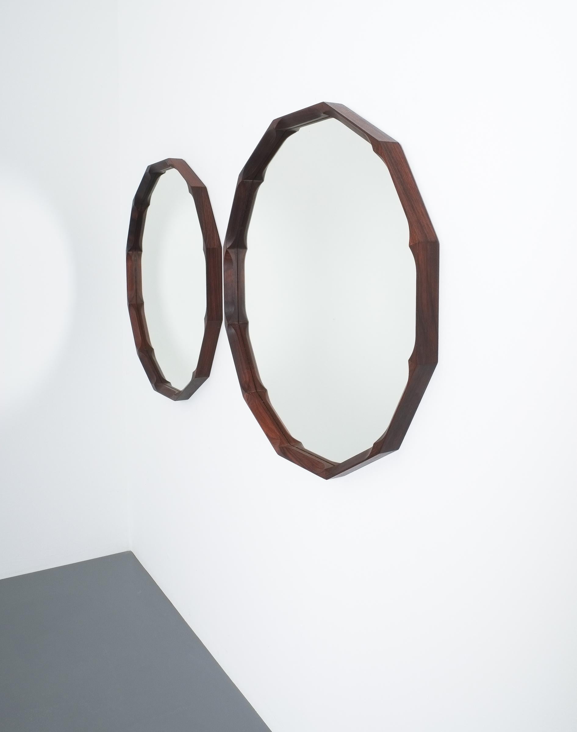 Mid-20th Century Dino Cavalli Walnut Mirror, Midcentury, Italy