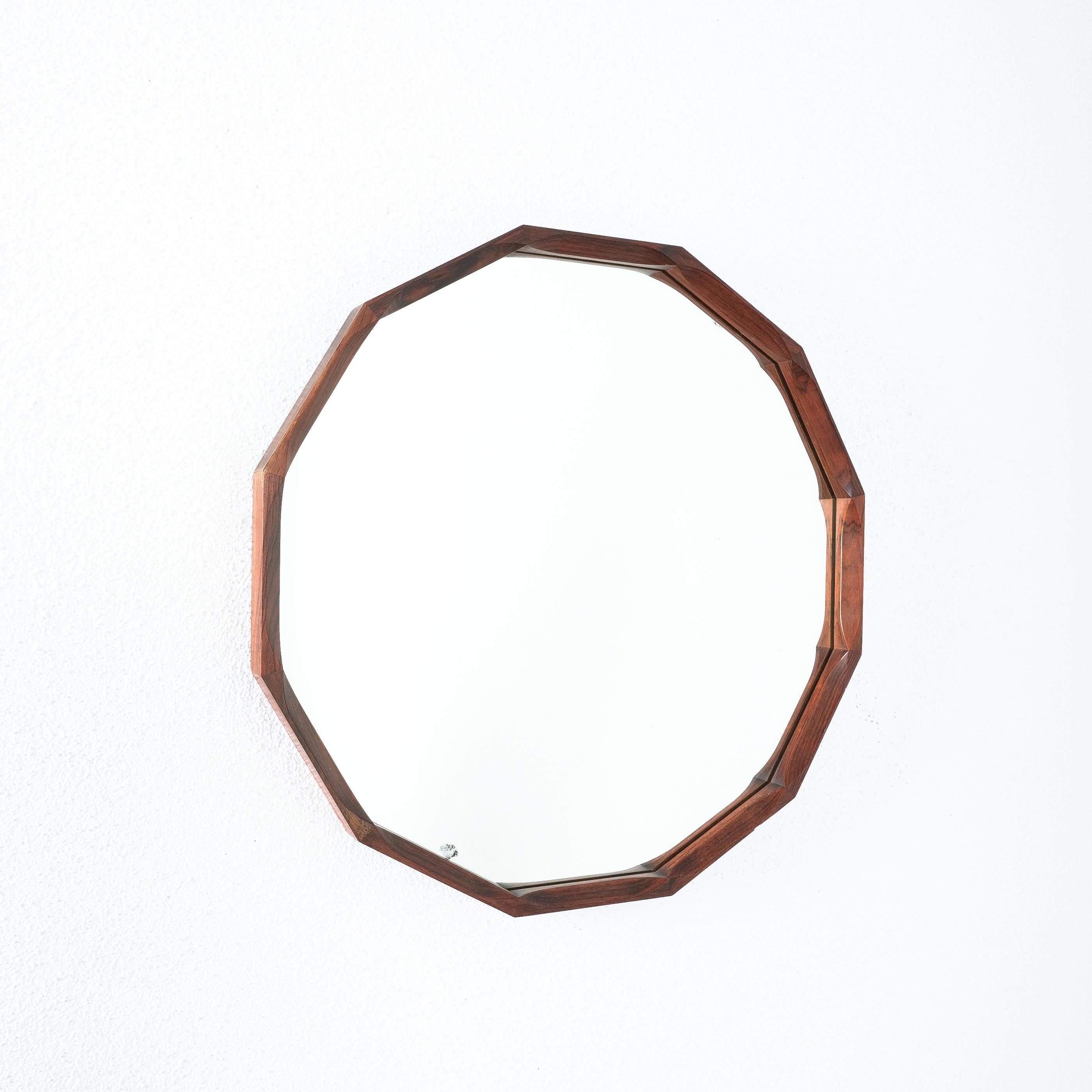 Mid-20th Century Dino Cavalli Walnut Mirror, Mid-century modern, Italy For Sale