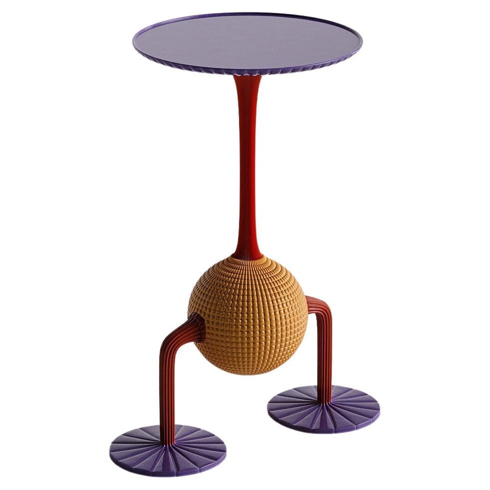 Contemporary Taras Yoom Dino Coffee Side Cocktail Tisch Orange Rot Messing Glas im Angebot