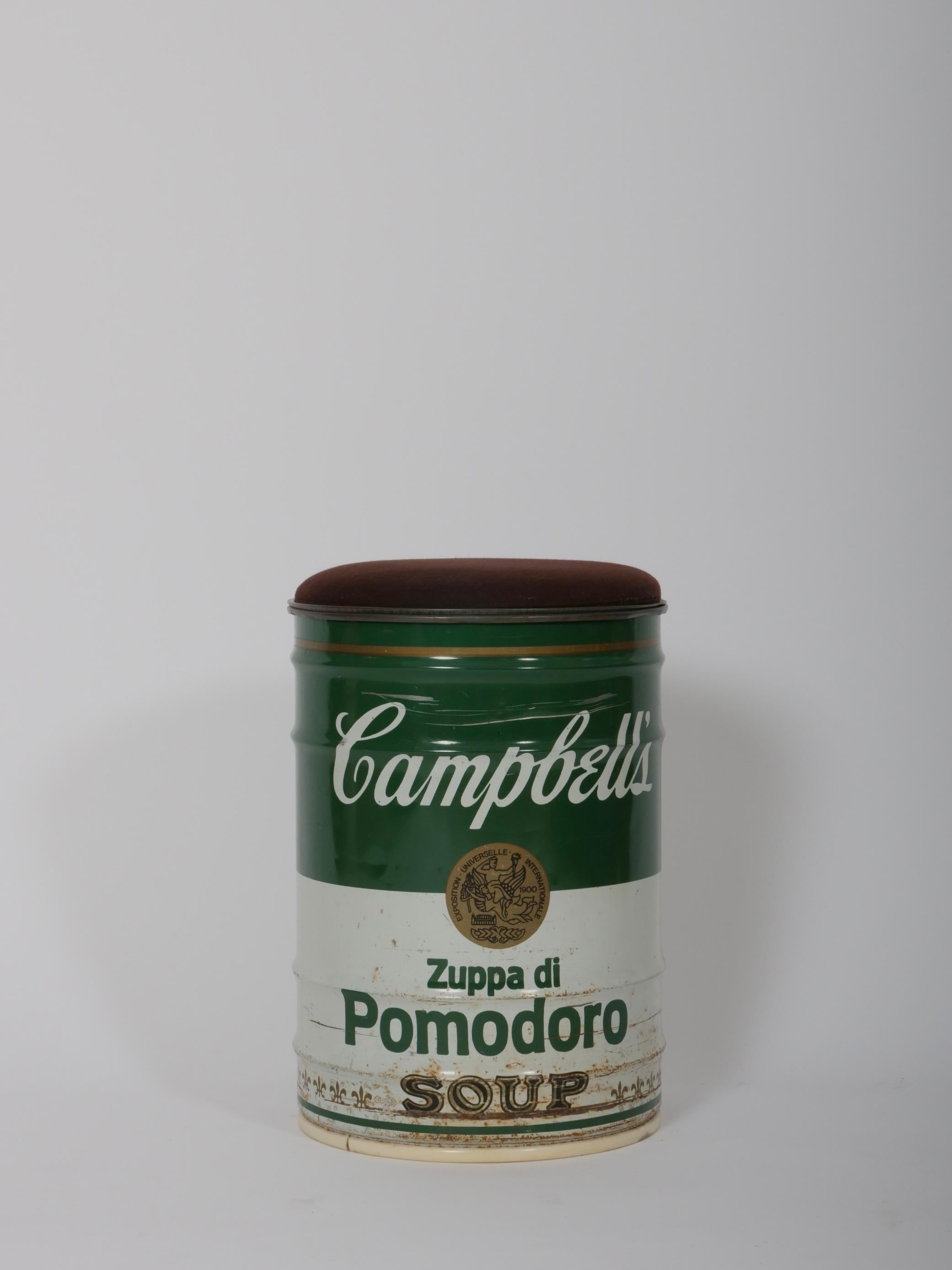 Rare Campbell's Soup stool /can designed by Dino Gavina as a tribute to Andy Warhol in 1971 for Simon Simon as part of the seminal Ultramobile Exhibition- Collection (1971).

Original label and cushion. 

Condition is very good. 

** We have two