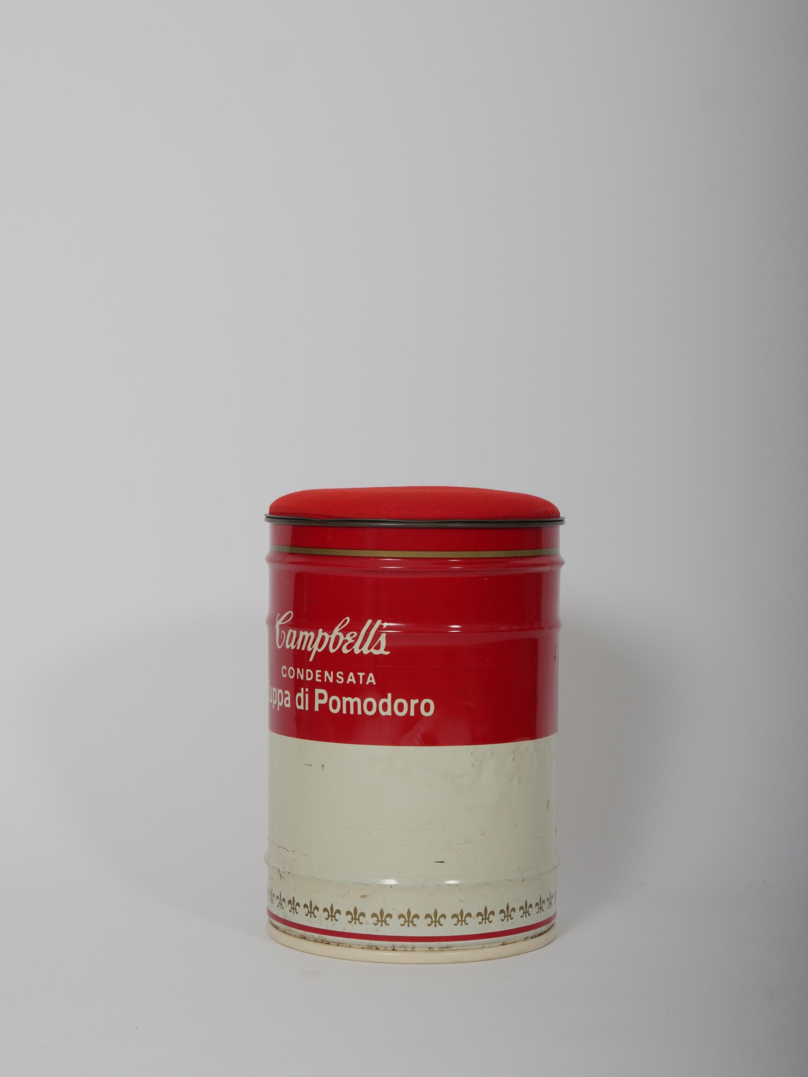 Mid-Century Modern Dino Gavina for Studio Simon, Andy Warhol Campbell’s Soup Can Stool, Italy, 1971 For Sale