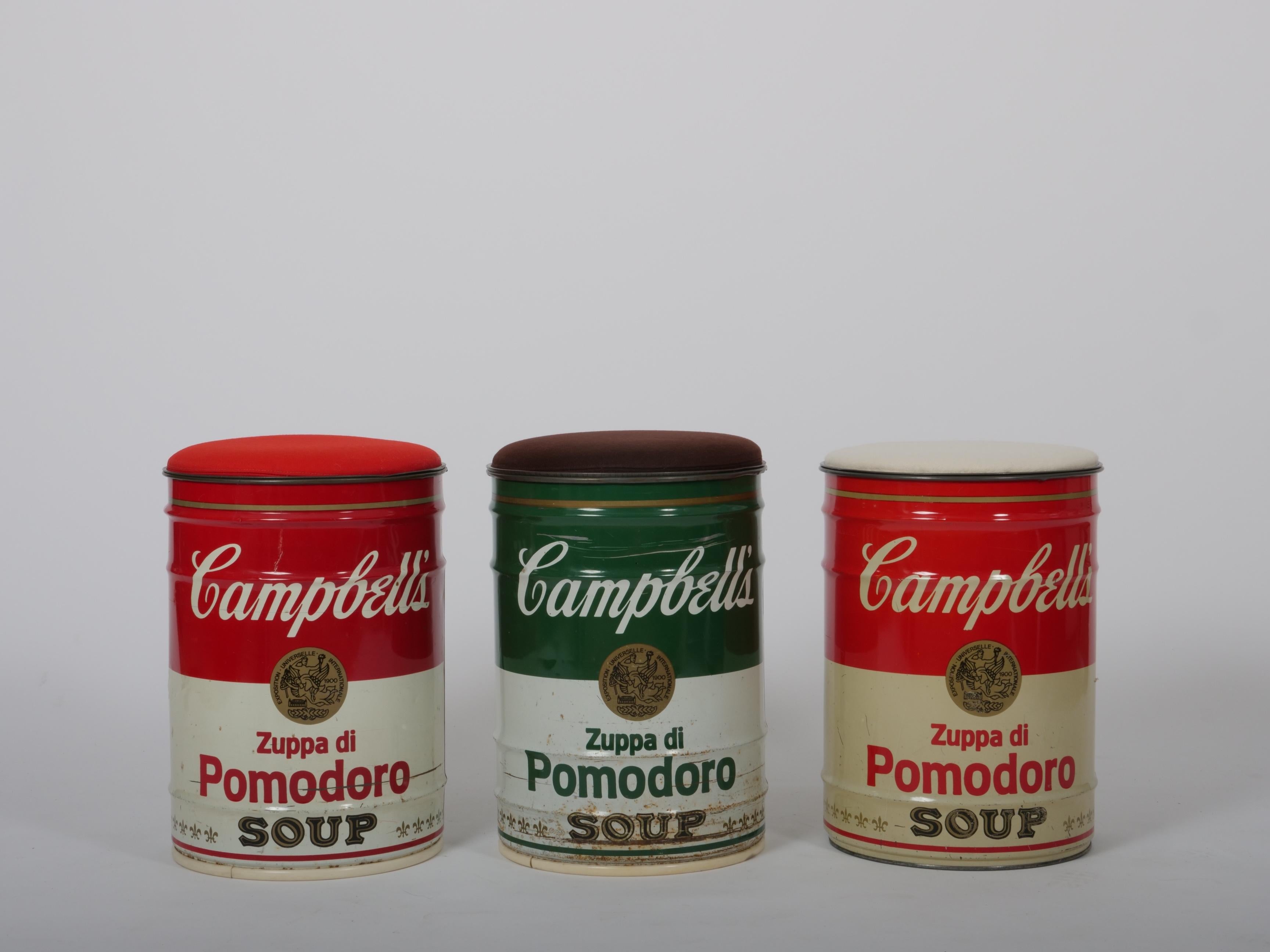 Dino Gavina for Studio Simon, Andy Warhol Campbell’s Soup Can Stool, Italy, 1971 In Good Condition For Sale In London, GB
