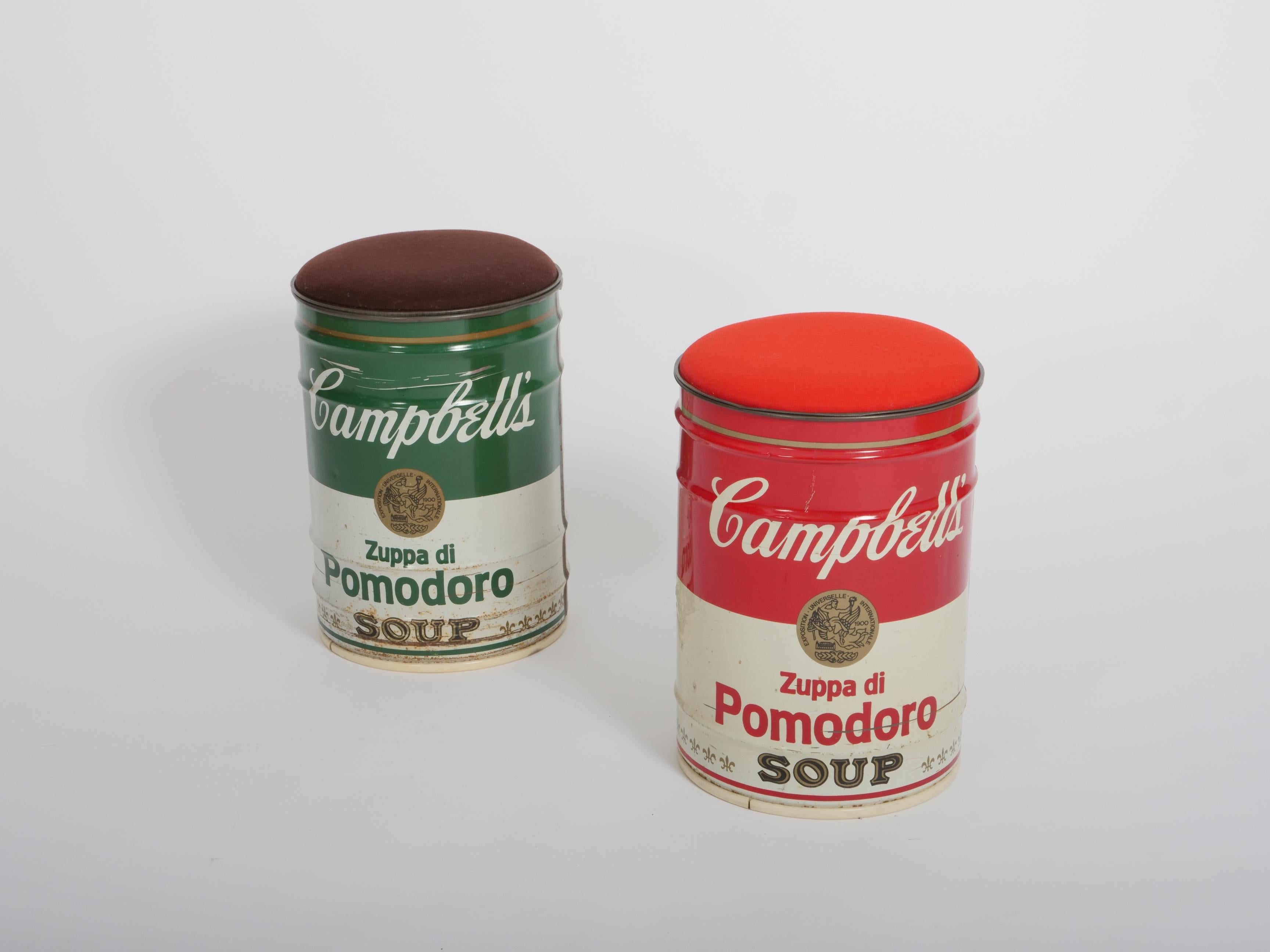 Fin du 20e siècle Dino Gavina pour Studio Simon, Tabouret en forme de boîte de soupe Campbell d'Andy Warhol, Italie, 1971 en vente