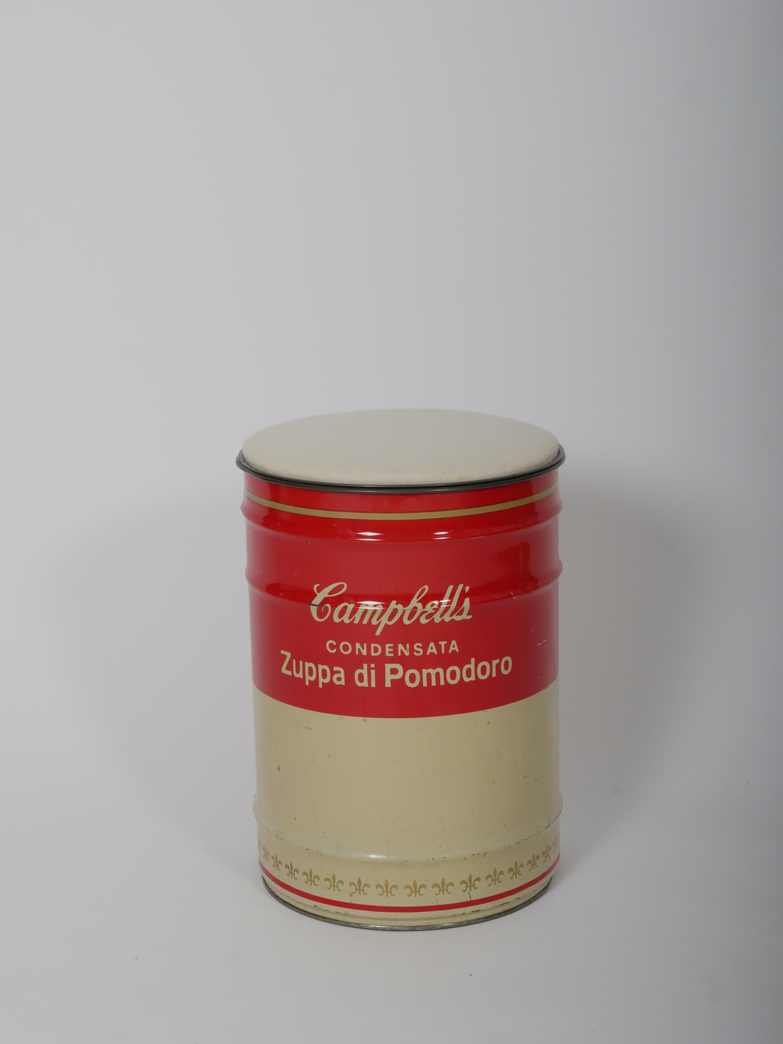Mid-Century Modern Dino Gavina for Studio Simon, Andy Warhol Campbell’s Soup Can Stool, Italy c1971 For Sale