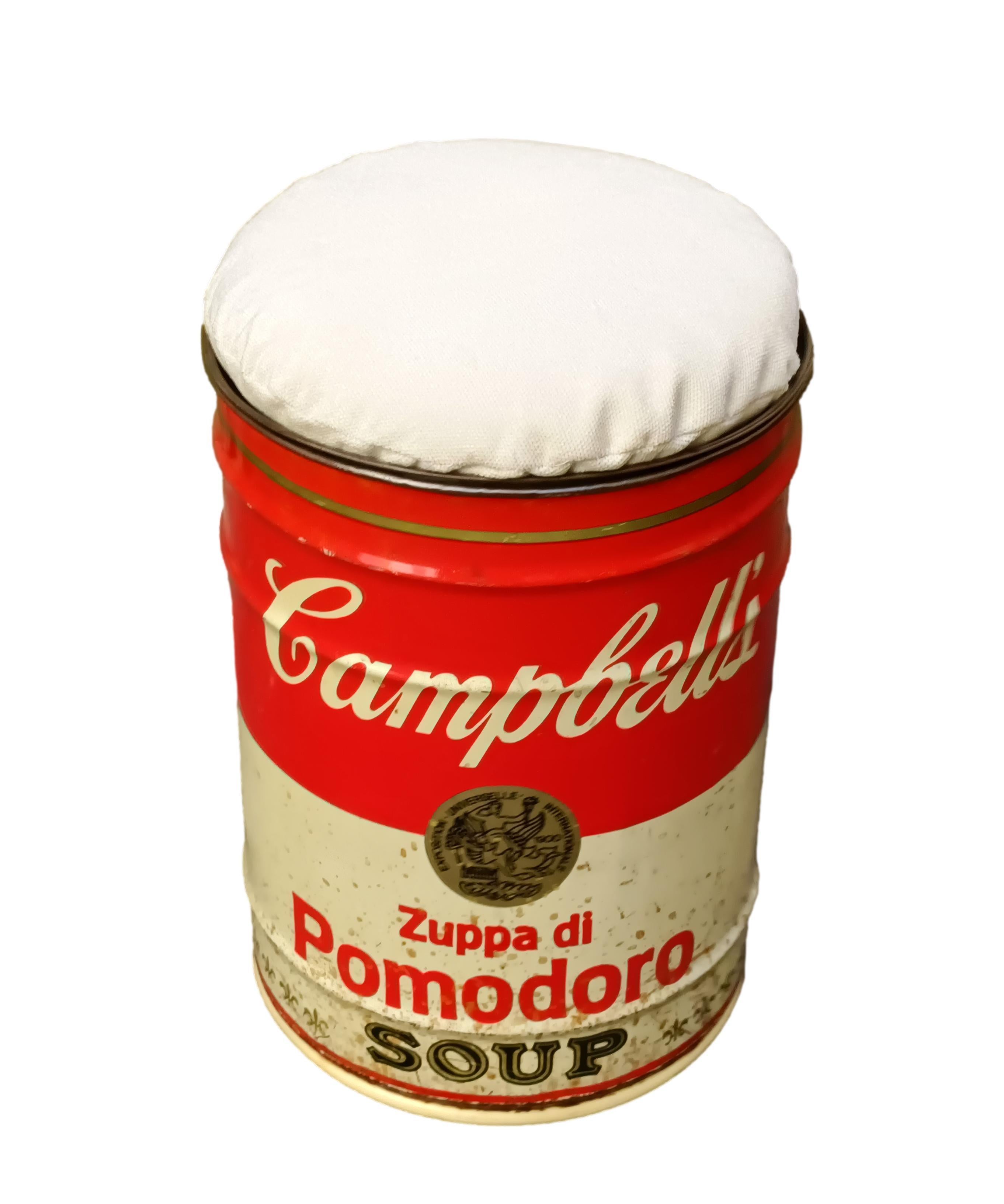 Dino Gavina für Studio Simon, Andy Warhol Campbell's Soup Hocker, Italien 1971 (Moderne der Mitte des Jahrhunderts) im Angebot