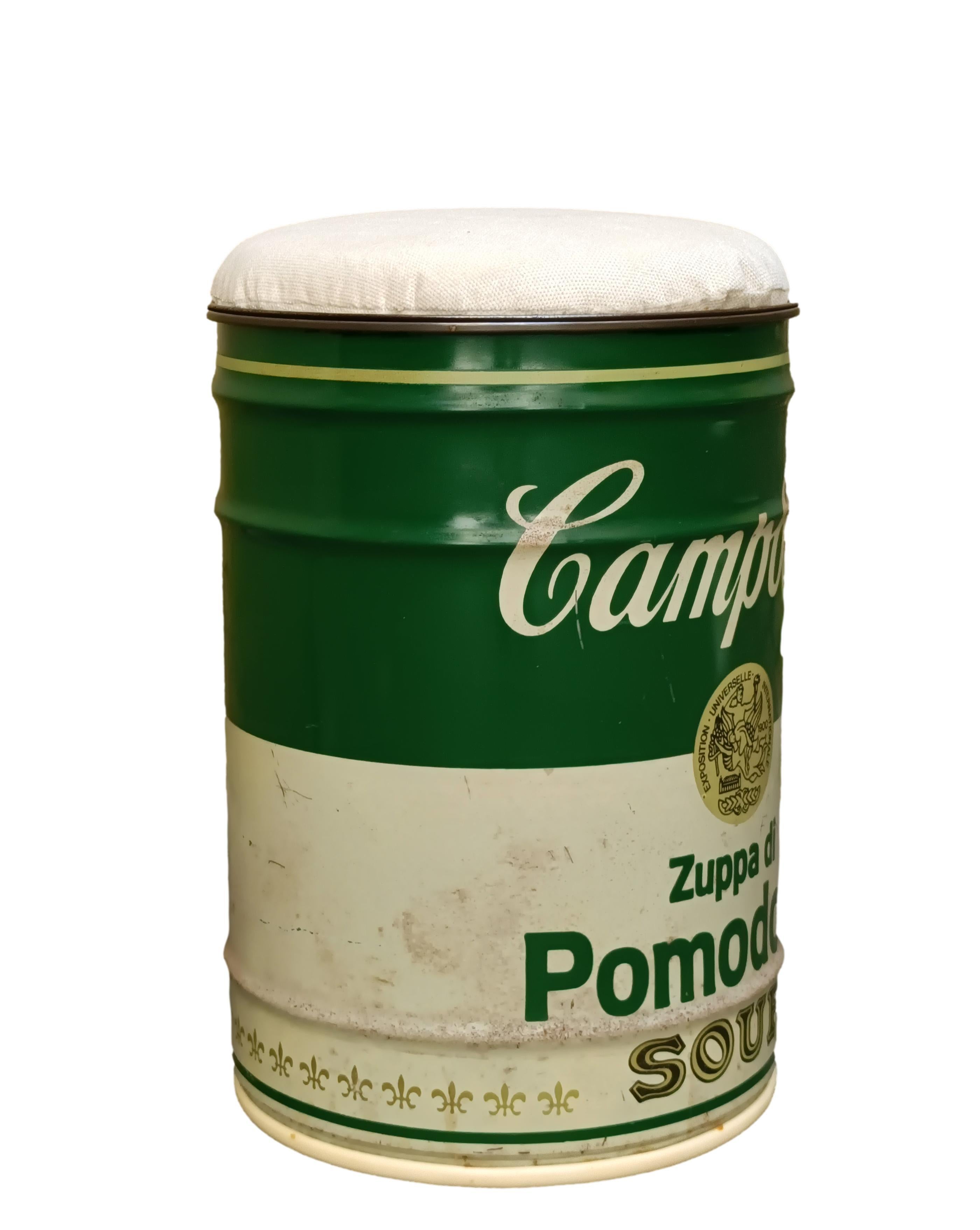 Dino Gavina für Studio Simon, Andy Warhol Campbell's Soup Hocker, Italien 1971 (Moderne der Mitte des Jahrhunderts) im Angebot