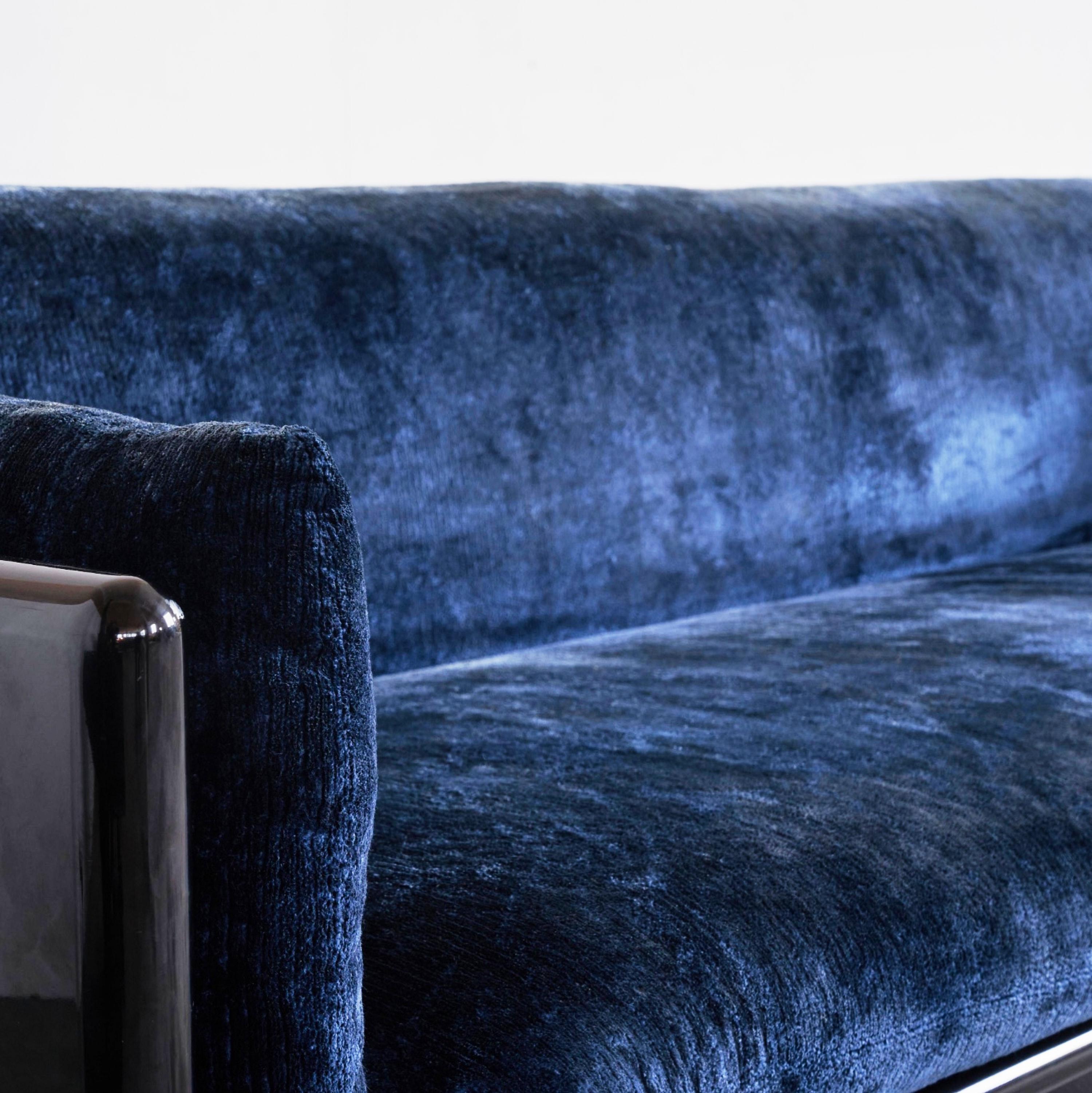 Post-Modern Dino Gavina 'Simone' Sofa in Blue Velvet for Studio Simon, 1971