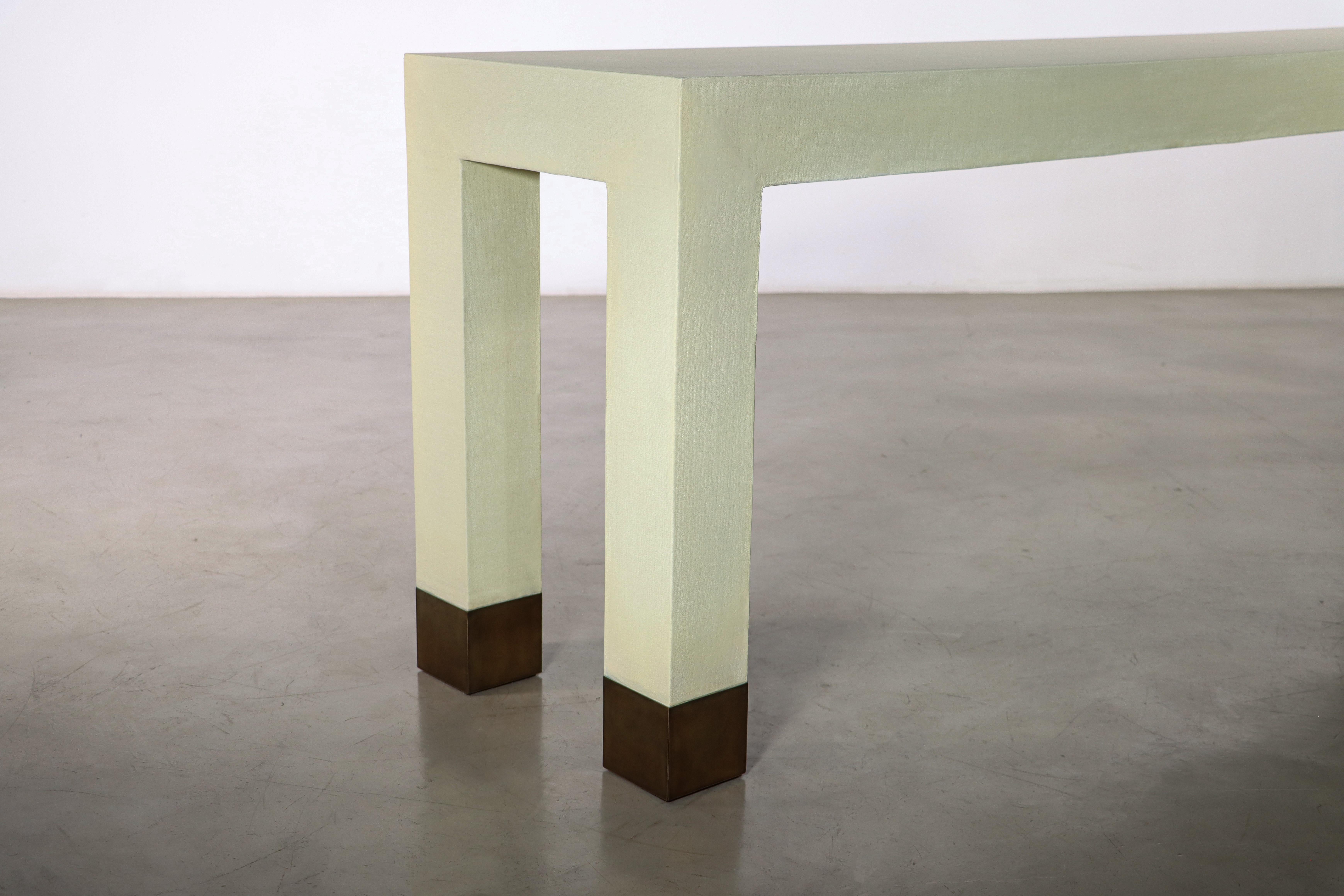 Dino Linen Modern Console with Bronze Sabots from Costantini, Customizable For Sale 5