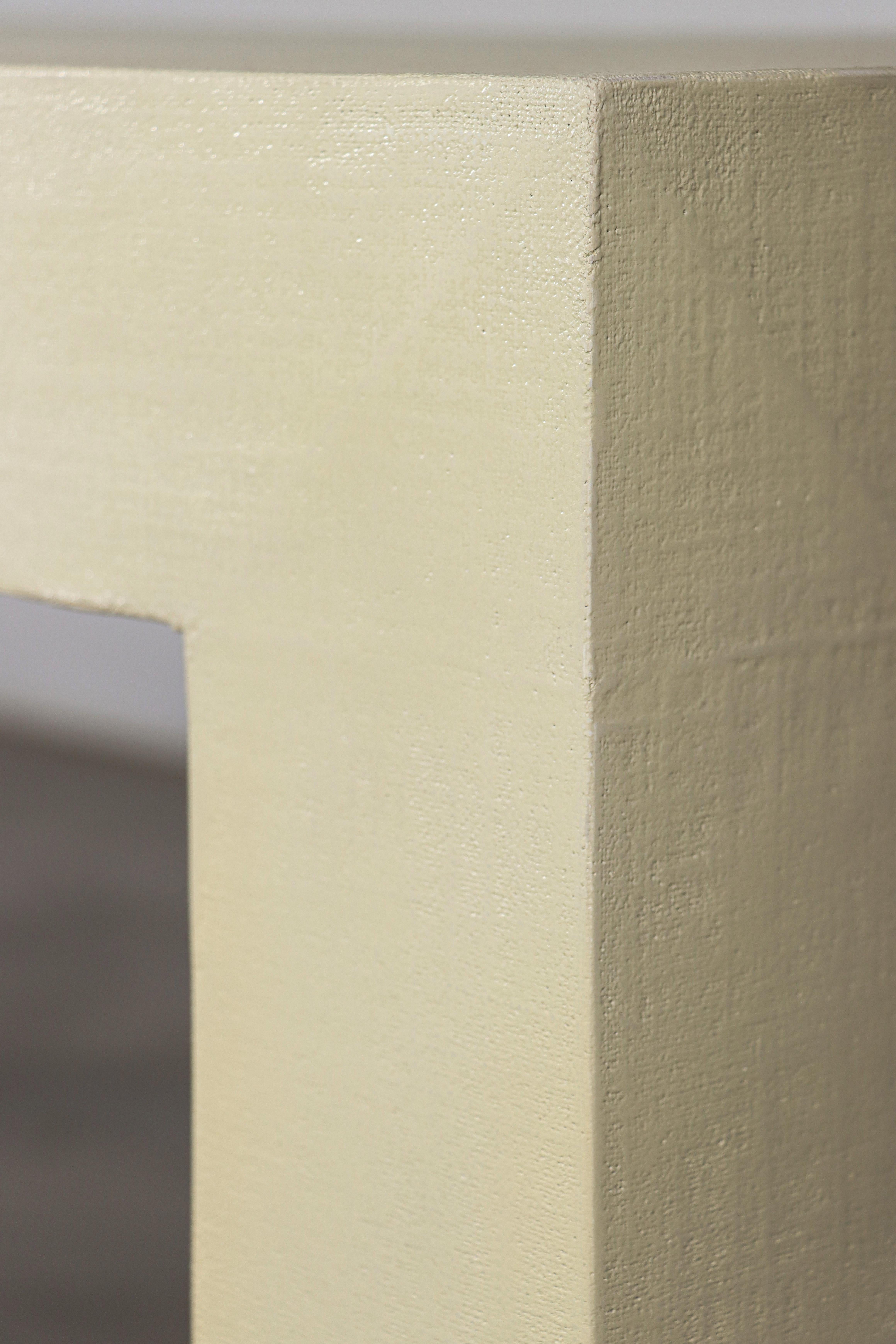 Dino Linen Modern Console with Bronze Sabots from Costantini, Customizable For Sale 1