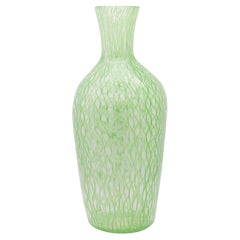 DINO MARTENS 1960 For Aureliano Toso Murano Art Glass Green Zanfirico Vase