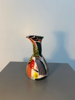 Dino Martens Attributed Murano Art Glass Vase with Multicolored Abstract Design