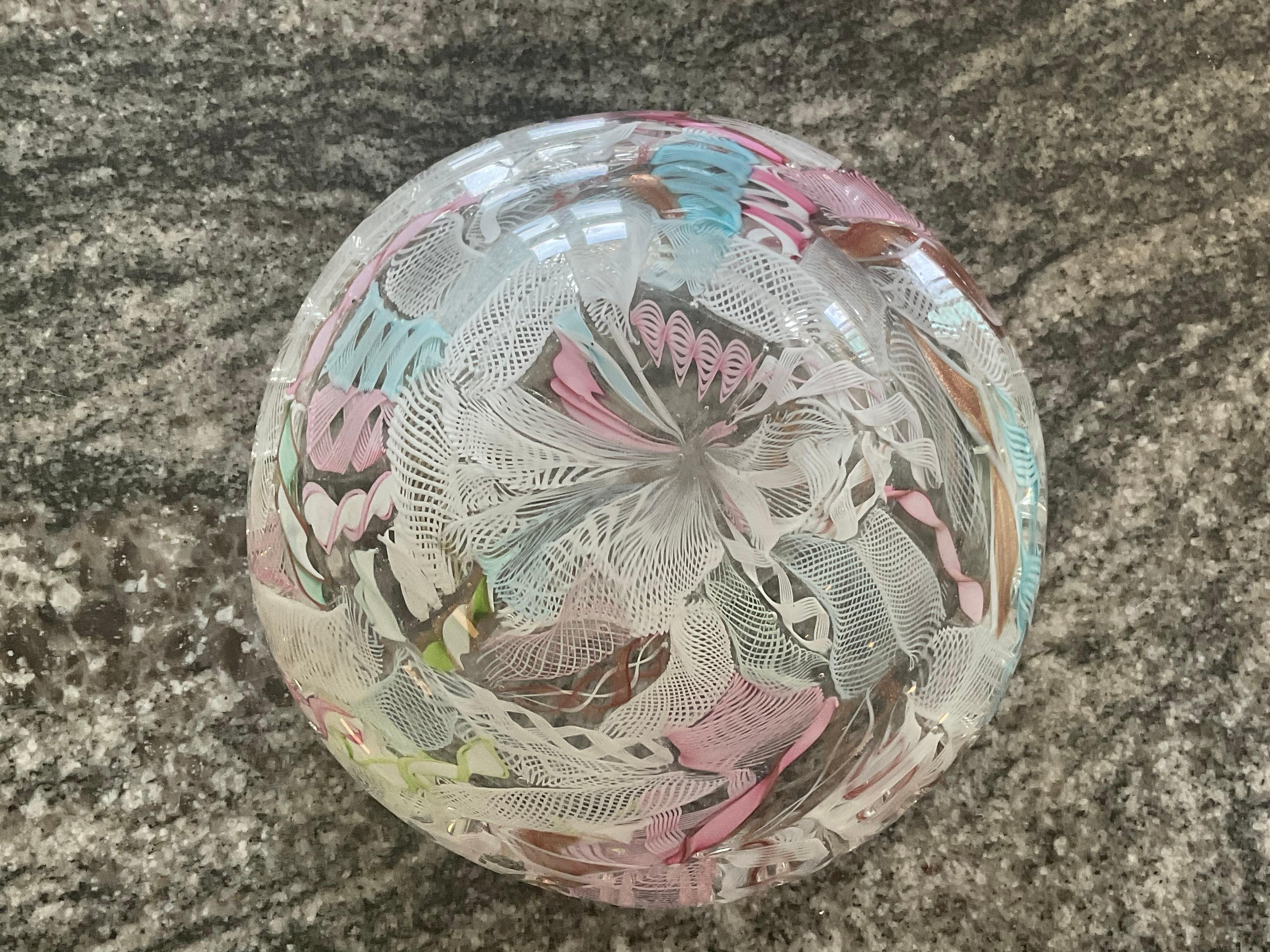 Mid-Century Modern Dino Martens Aureliano Toso Attributed Murano Complicated Cane Patchwork Bowl For Sale