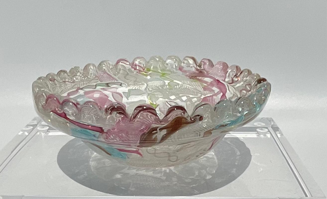 Dino Martens Aureliano Toso Attributed Murano Complicated Cane Patchwork Bowl In Good Condition For Sale In Ann Arbor, MI