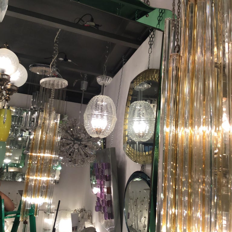 Dino Martens Aureliano Toso Chandelier Murano Brass, Italian, 1948 For