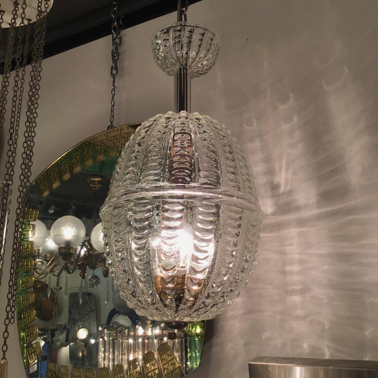 Dino Martens Aureliano Toso Chandelier Murano Brass, Italian, 1948 For