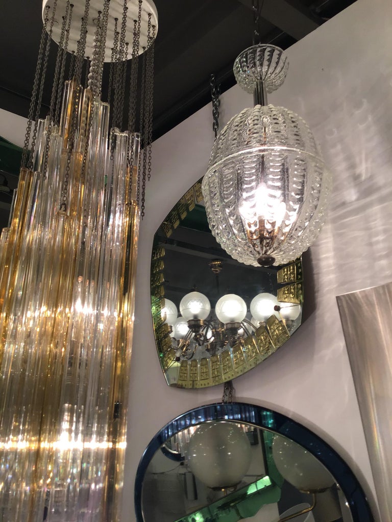 Dino Martens Aureliano Toso Chandelier Murano Brass, Italian, 1948 For